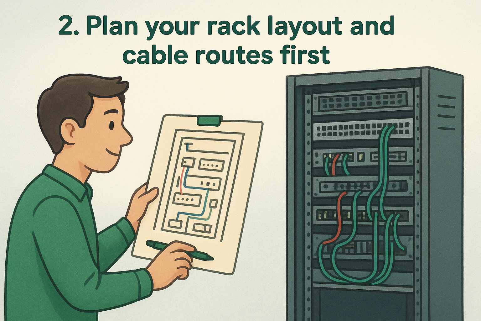2. Plan your rack layout and cable routes first