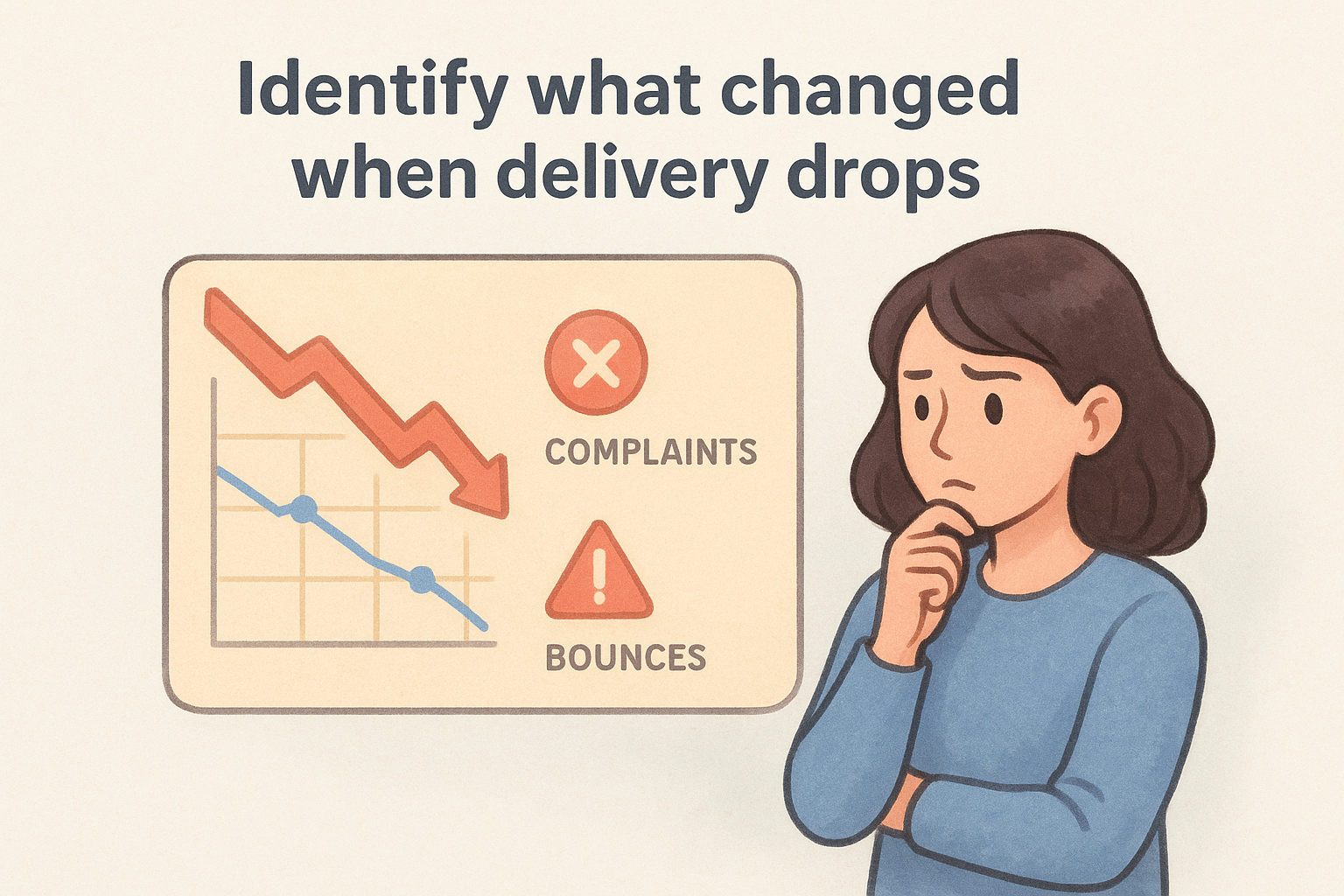 Identify what changed when delivery drops