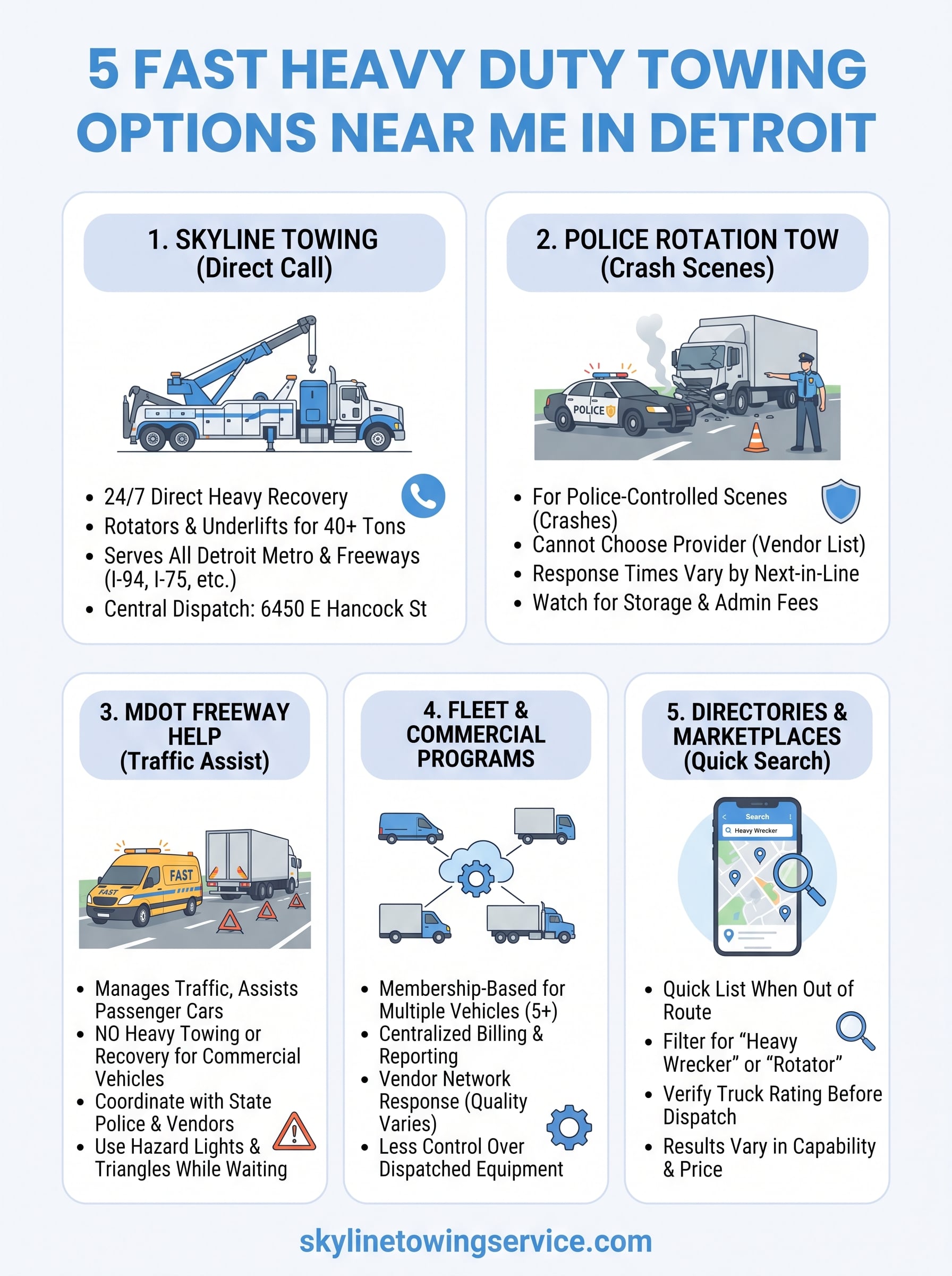 5 Fast Heavy Duty Towing Service Near Me Options In Detroit heavy duty towing service near me infographic