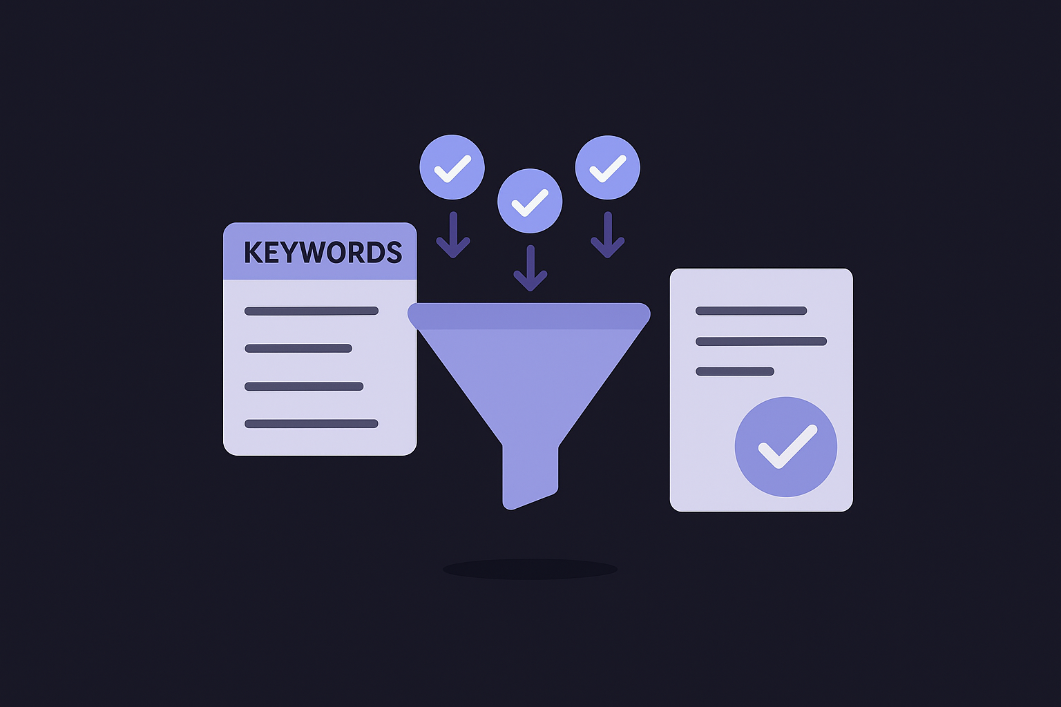 Score each keyword using three filters