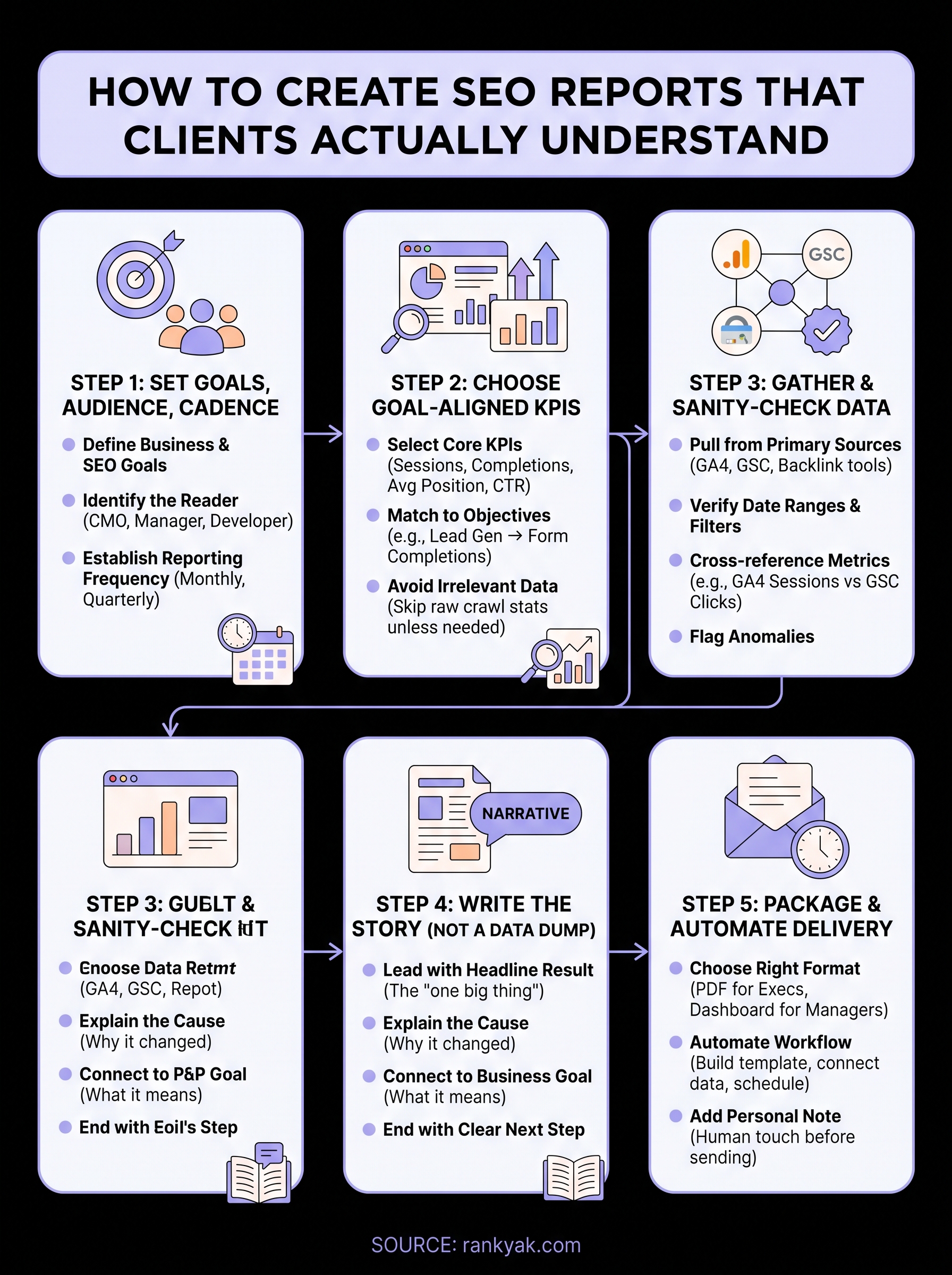 how to create seo reports infographic
