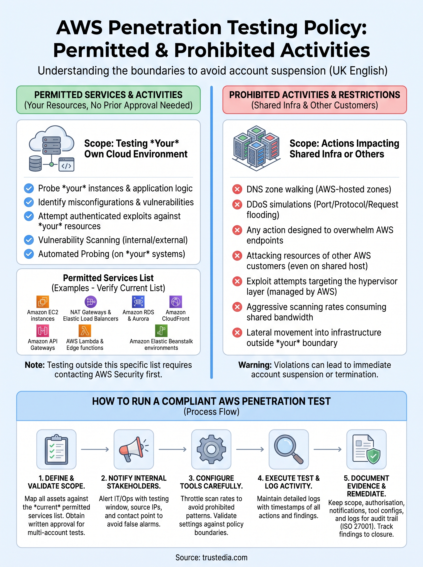 aws penetration testing policy infographic