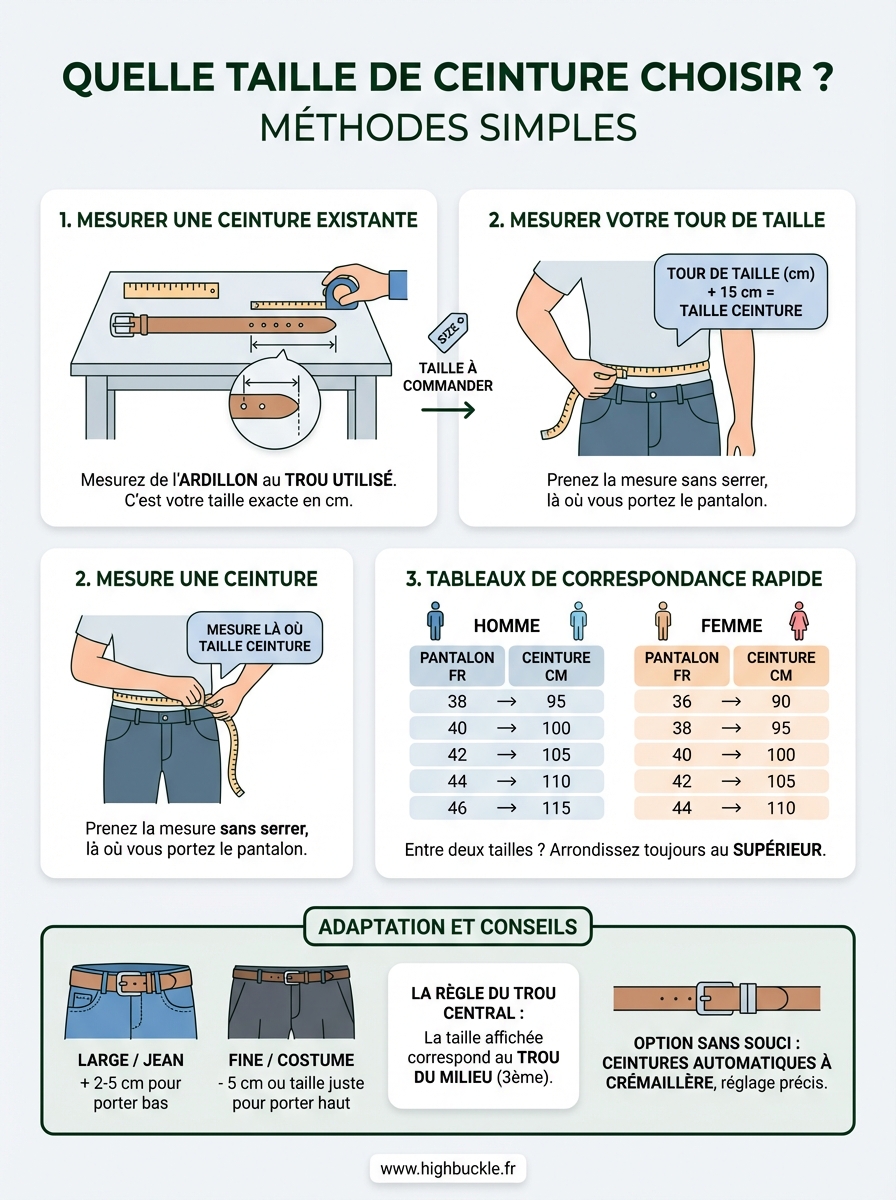 quelle taille de ceinture choisir infographic
