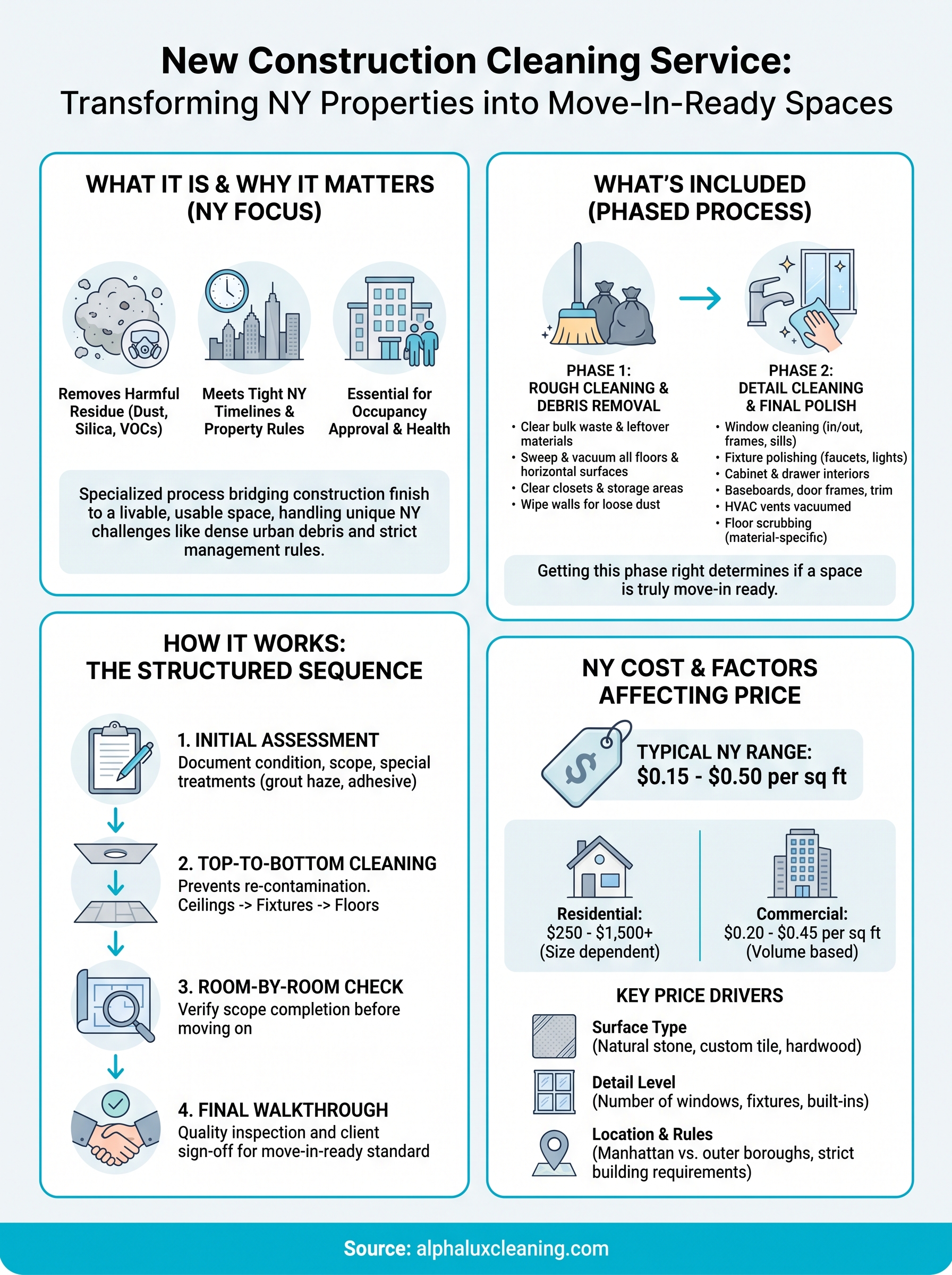 new construction cleaning service infographic