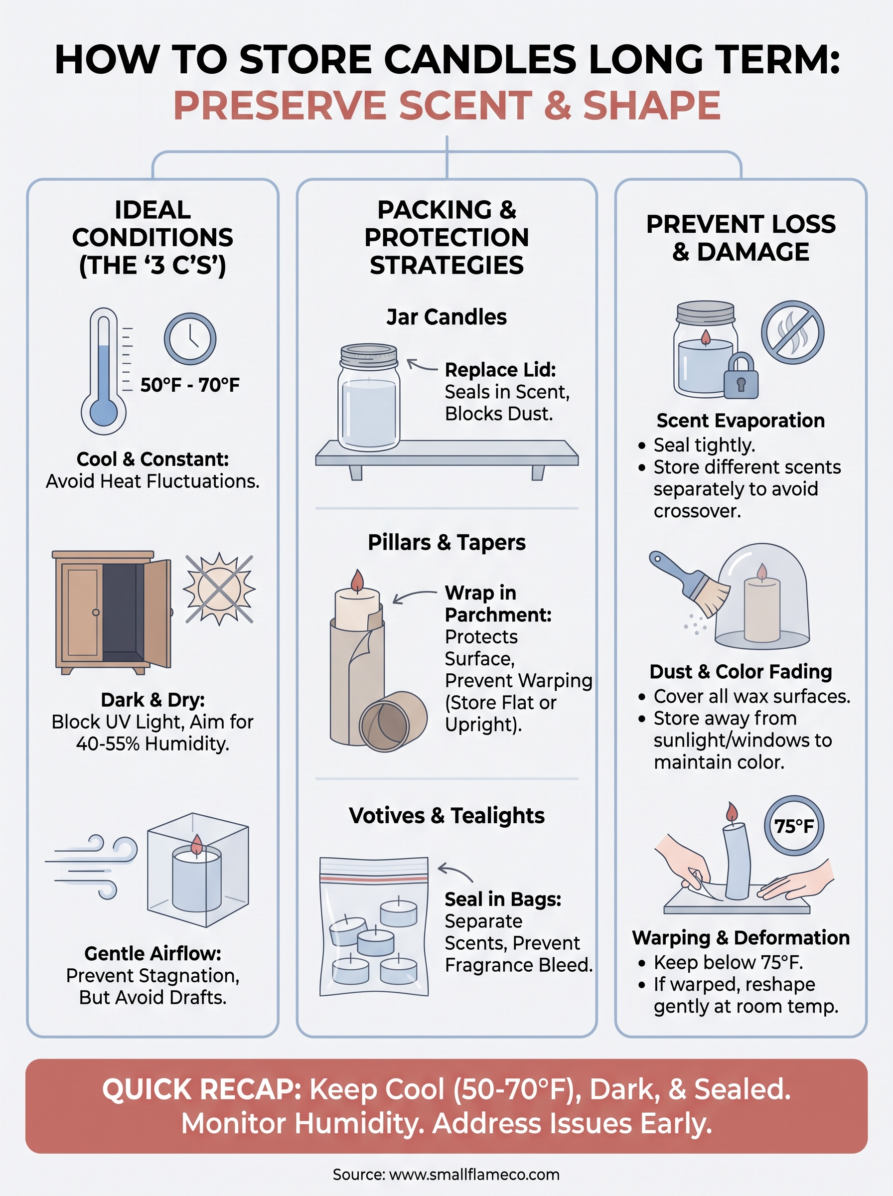 how to store candles long term infographic