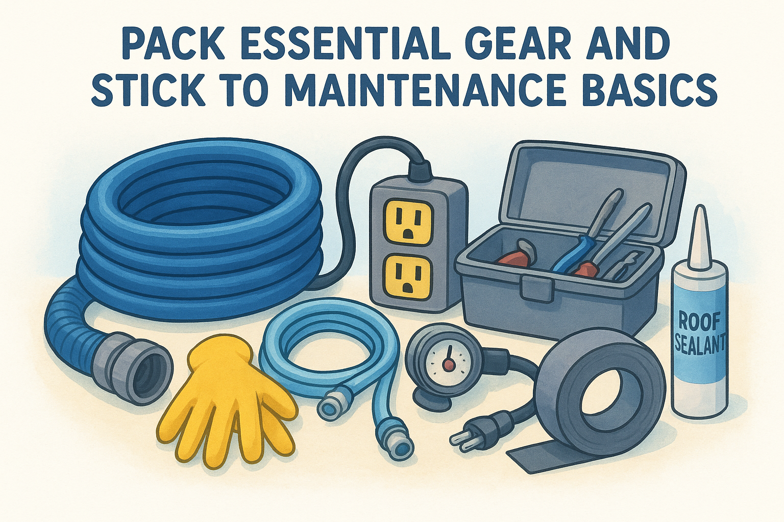6. Pack essential gear and stick to maintenance basics