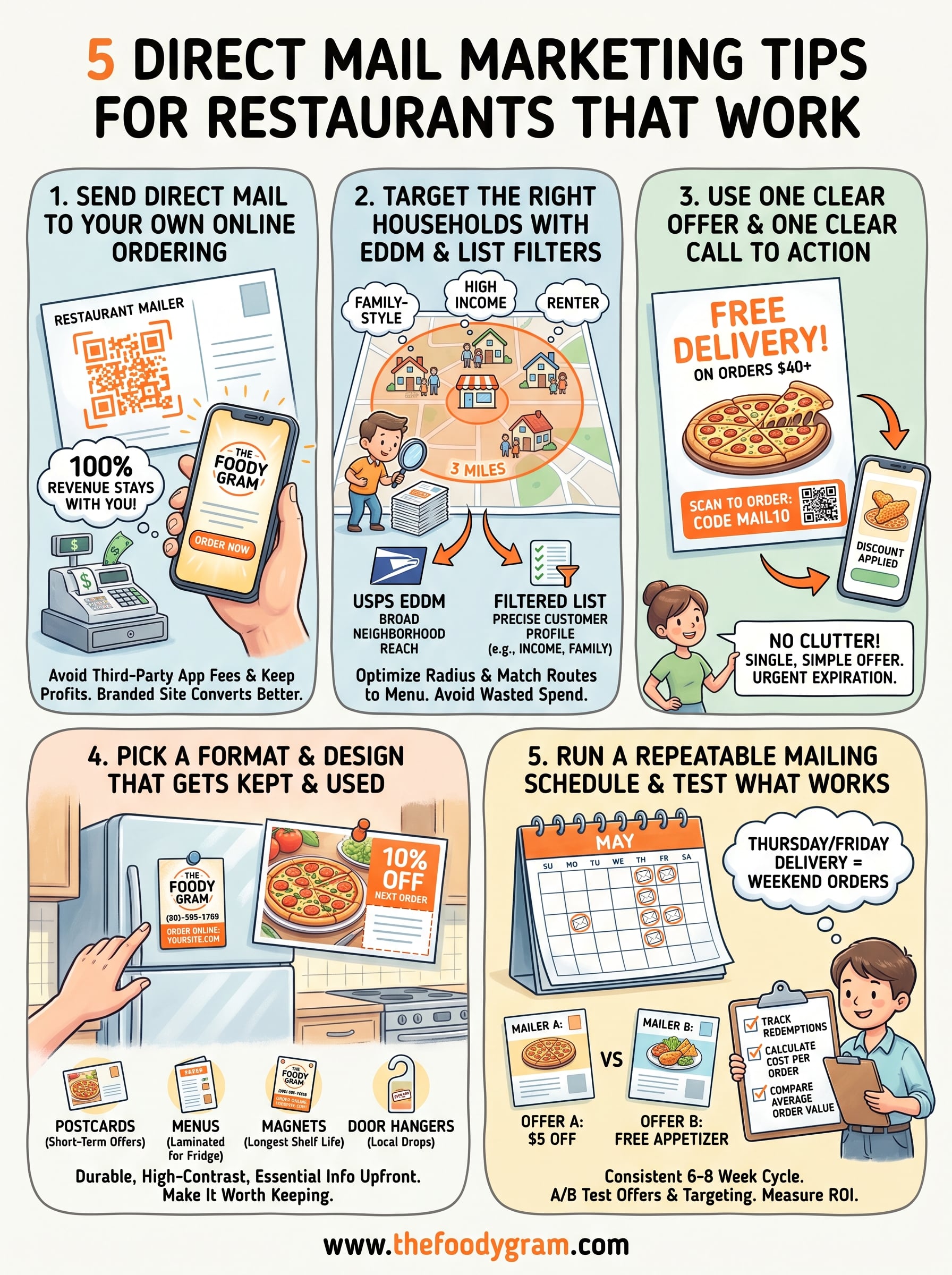 direct mail marketing for restaurants infographic