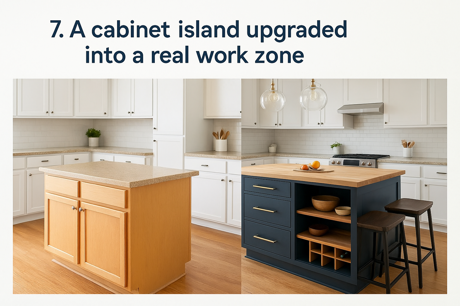 7. A cabinet island upgraded into a real work zone
