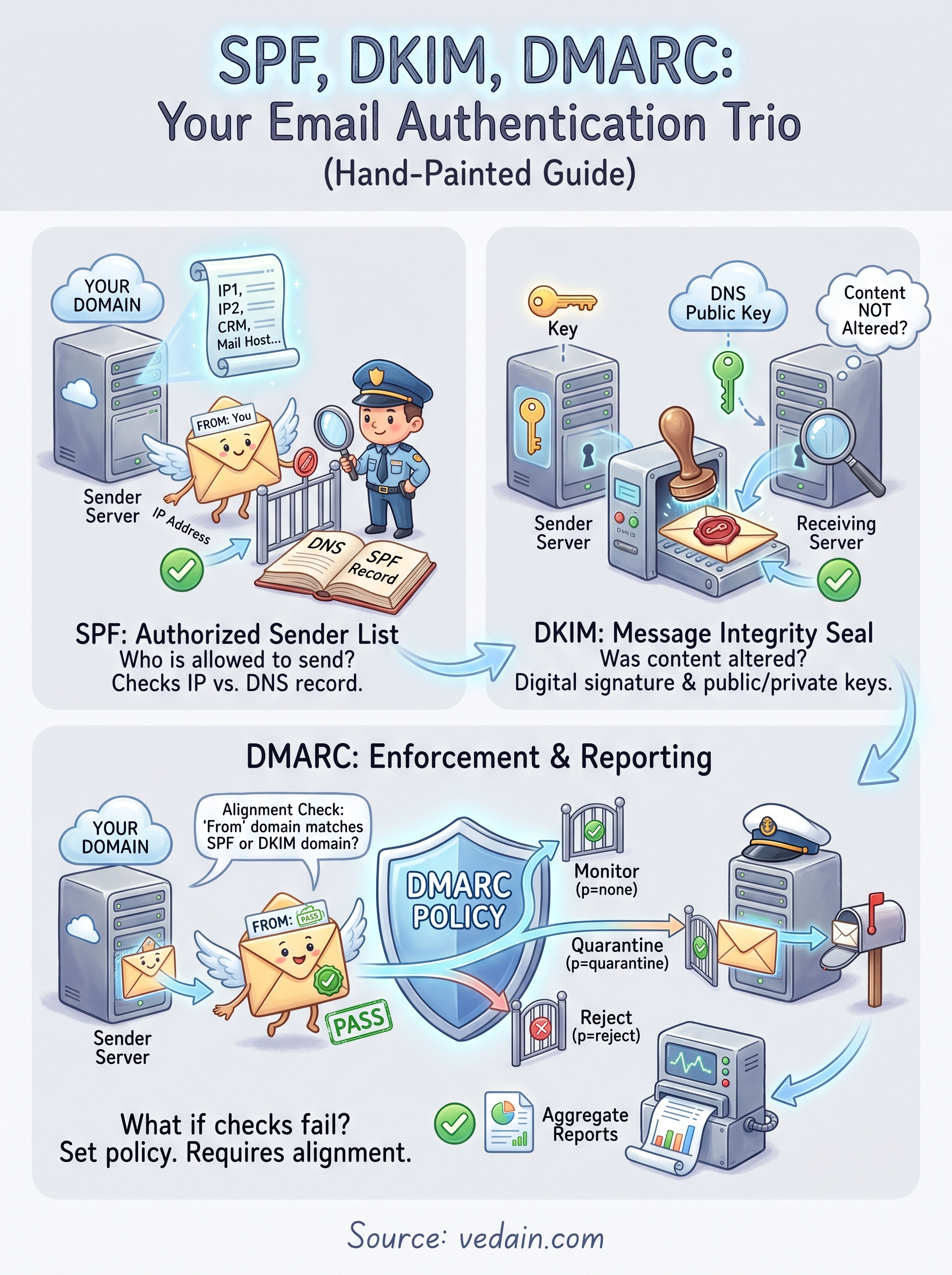 what is spf dkim dmarc infographic
