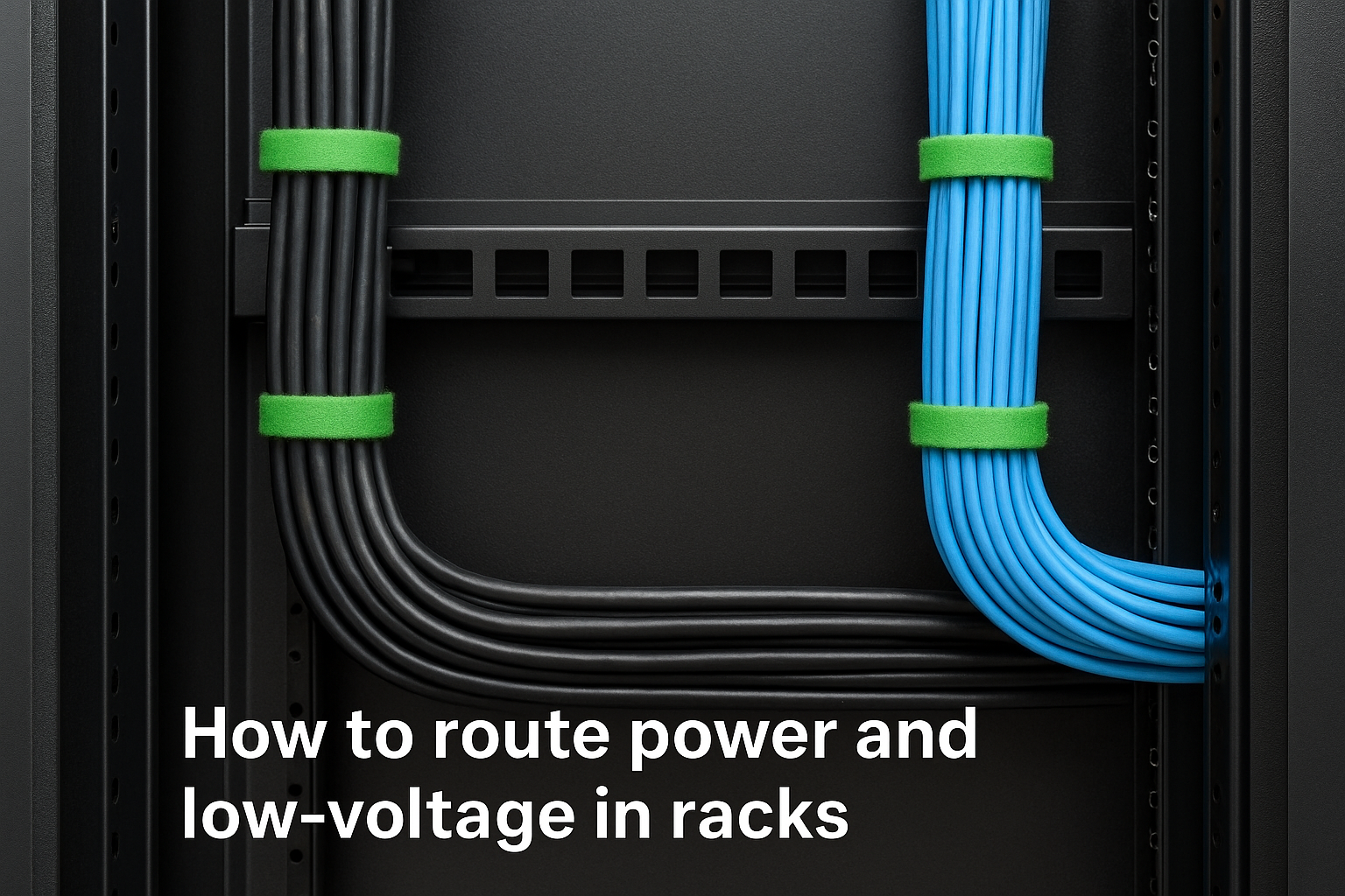 How to route power and low-voltage in racks