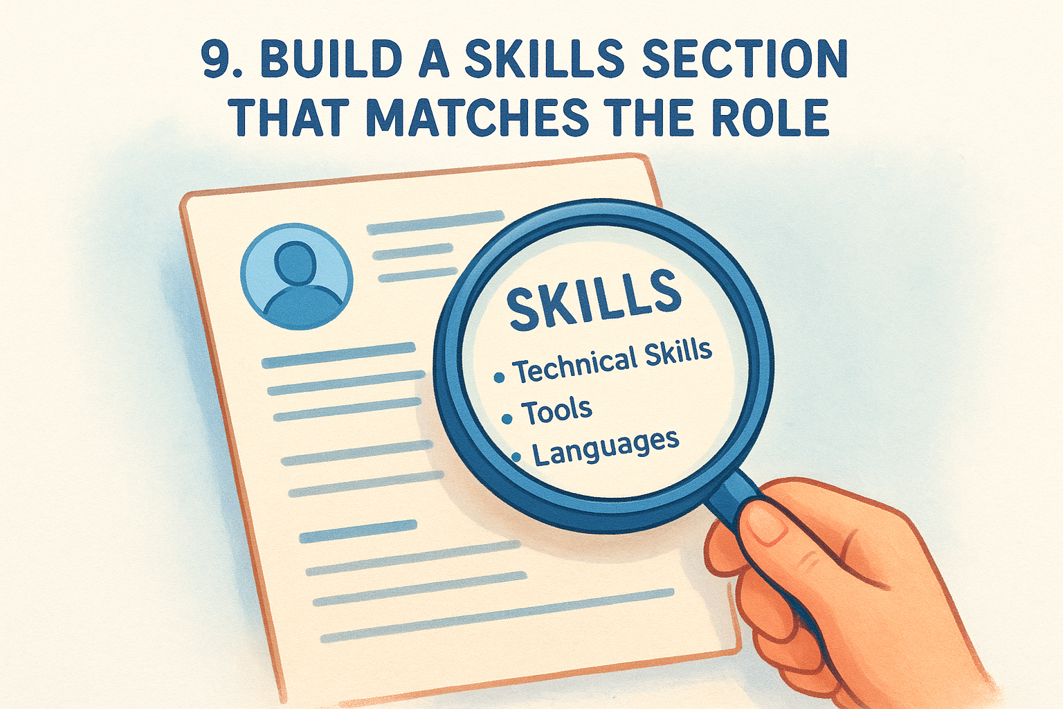 9. Build a skills section that matches the role