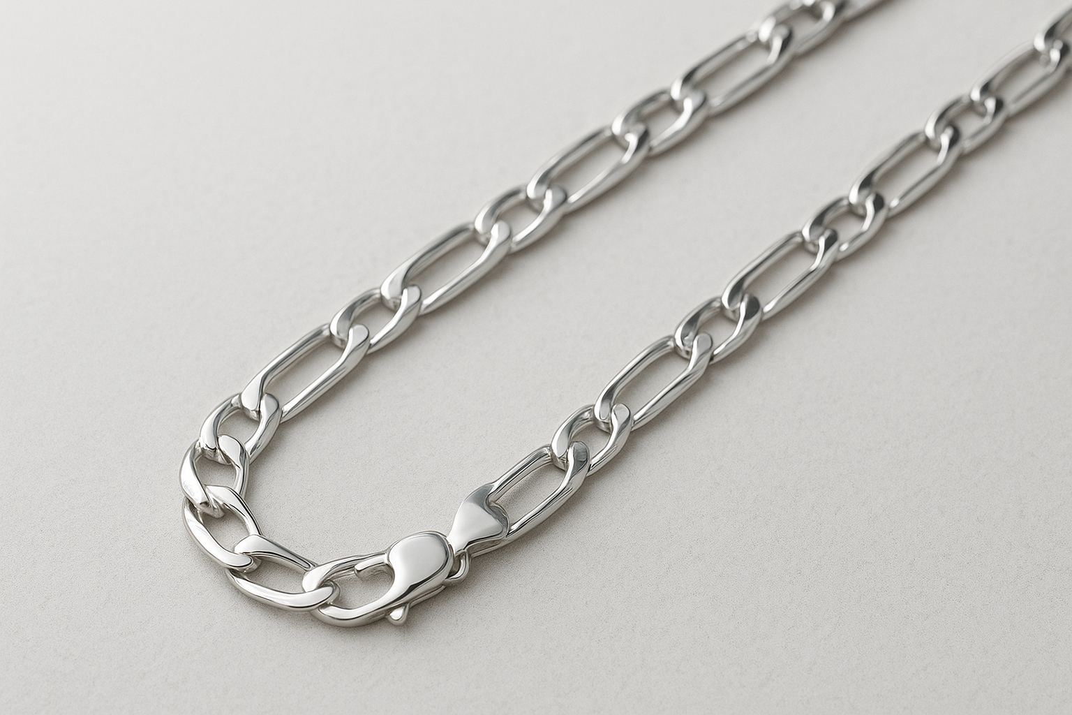 1. British Chains sterling silver figaro chains