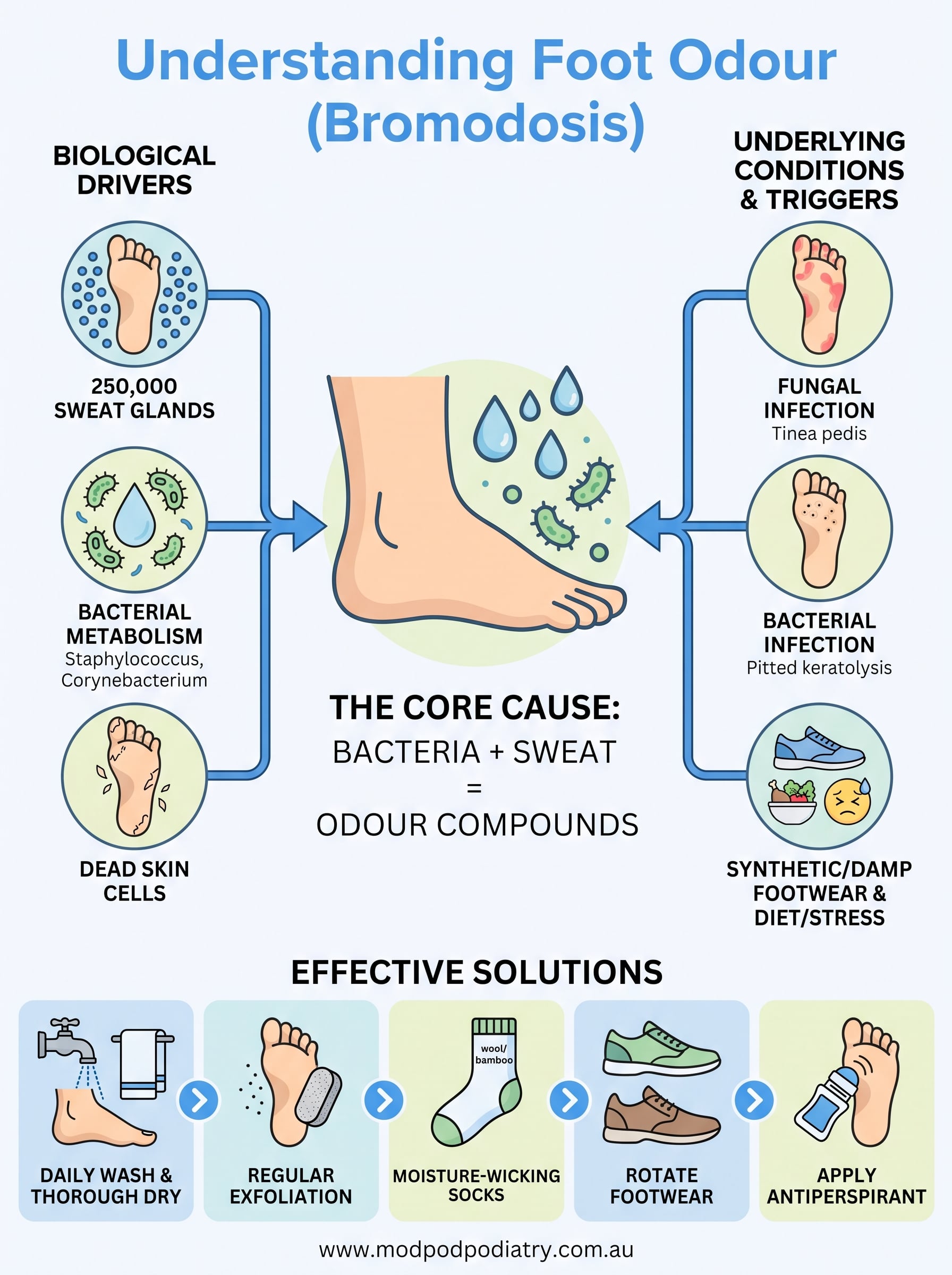 what causes foot odour infographic