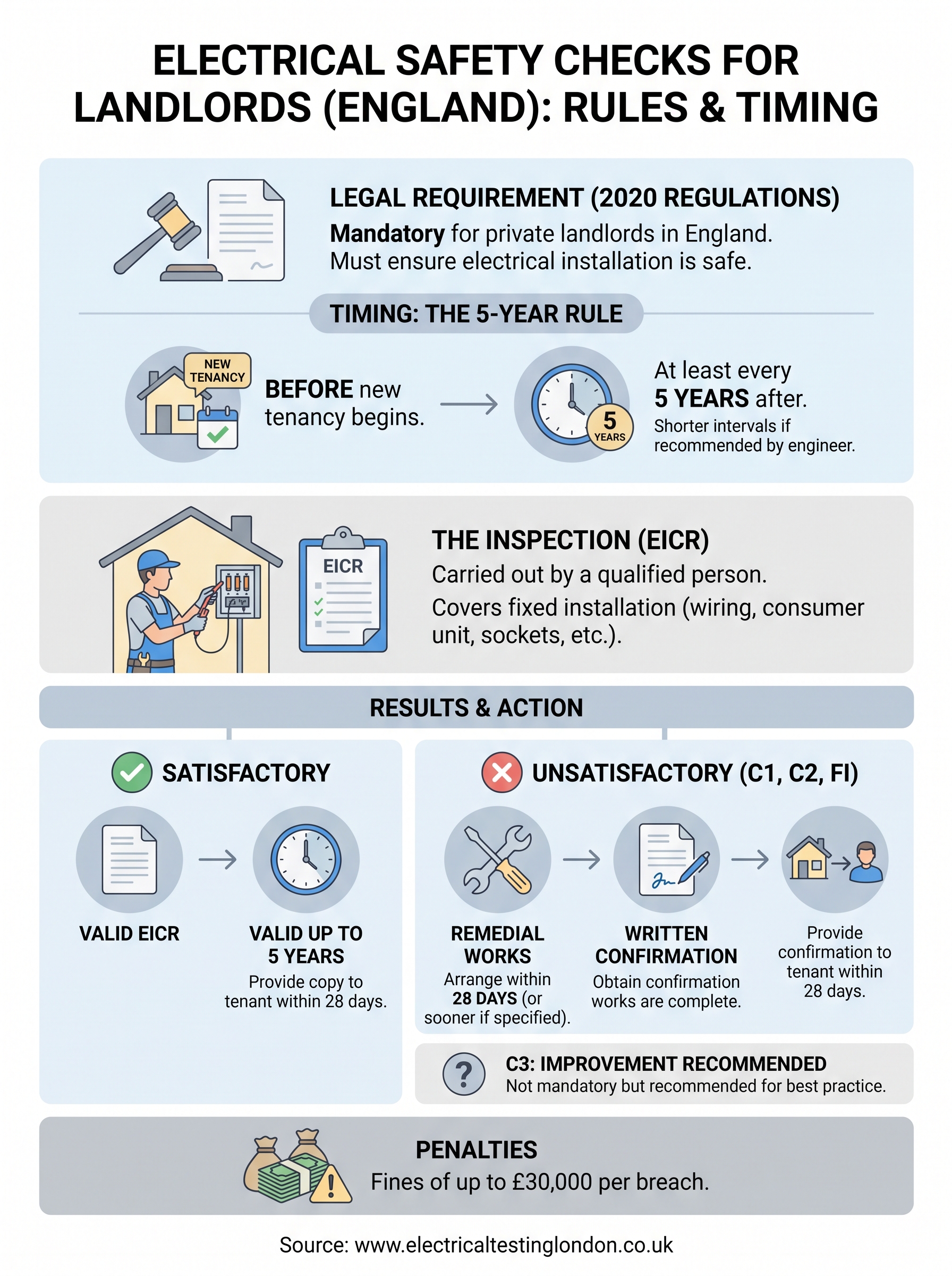 electrical safety checks for landlords infographic