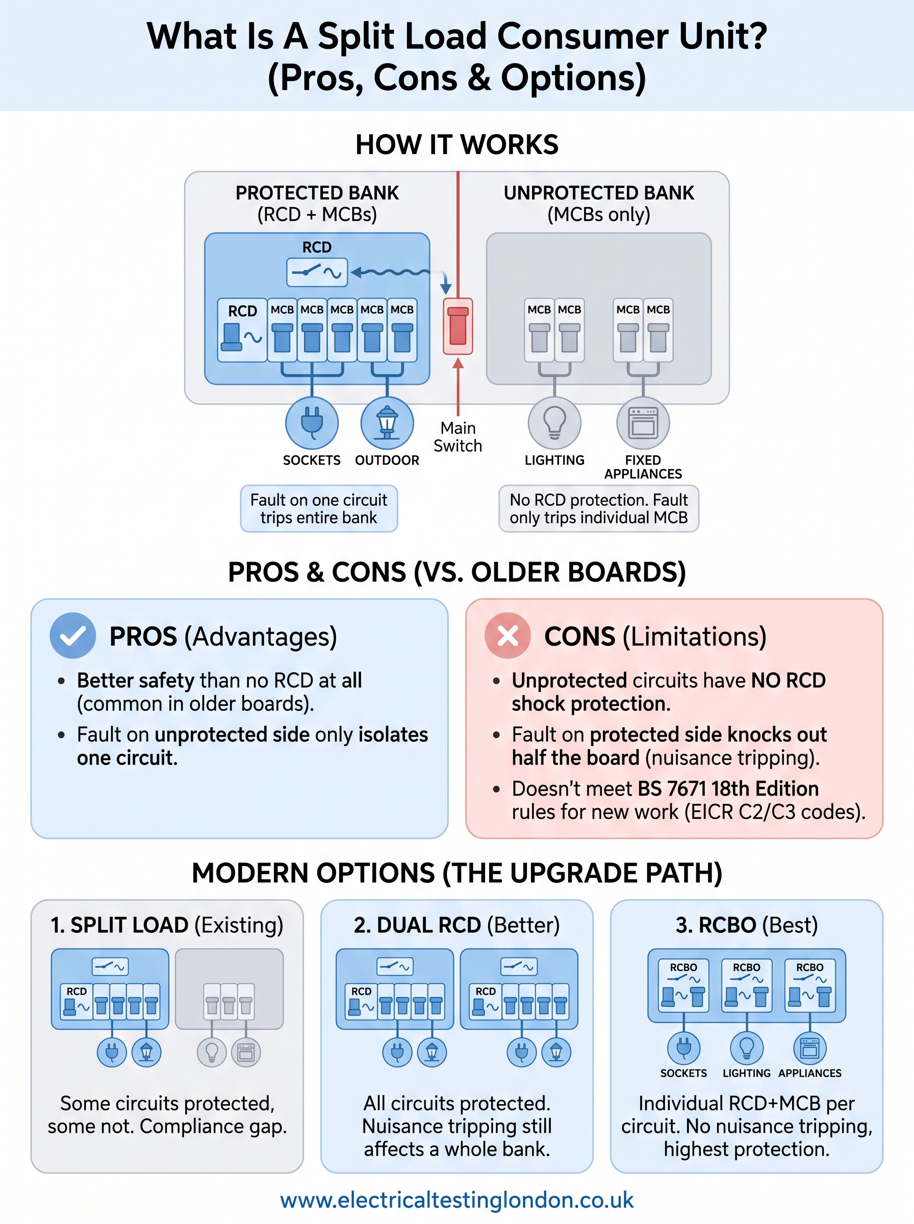 what is a split load consumer unit infographic