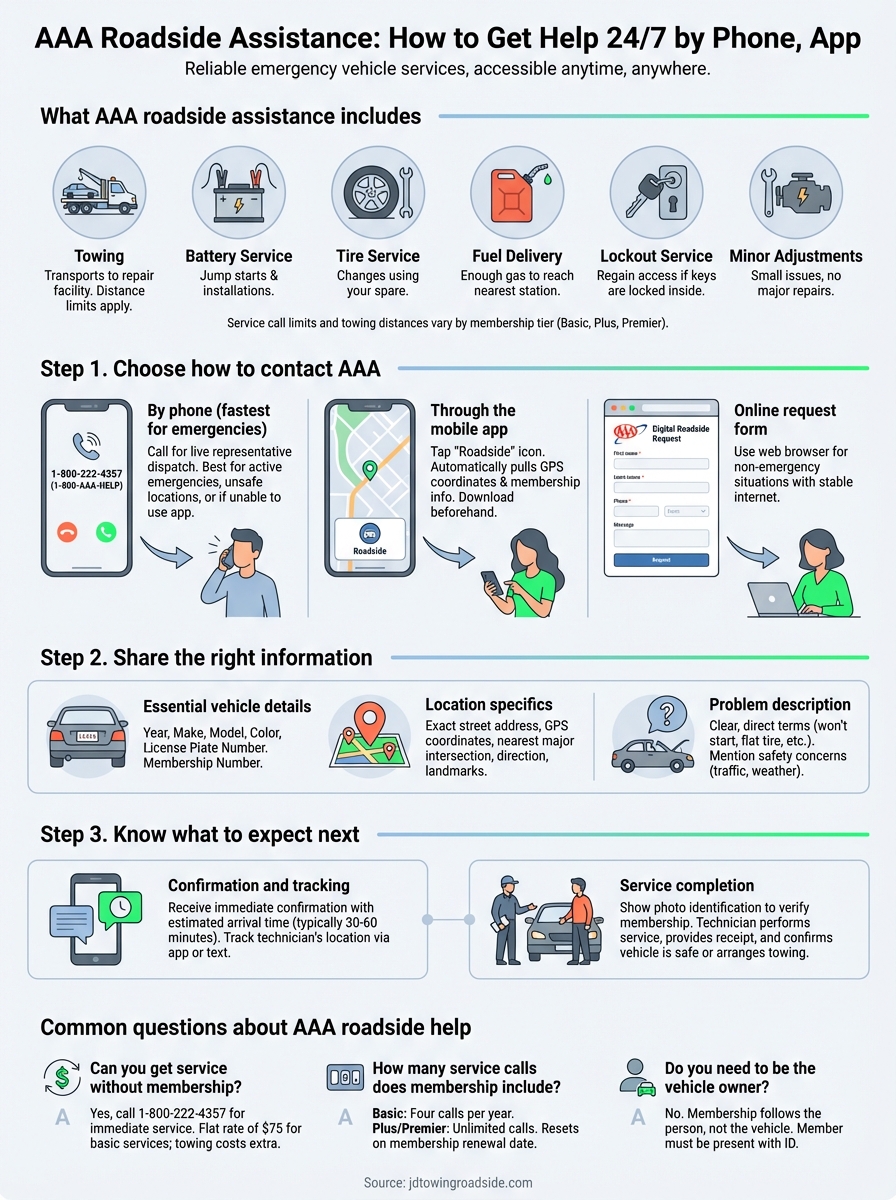 aaa roadside assistance infographic