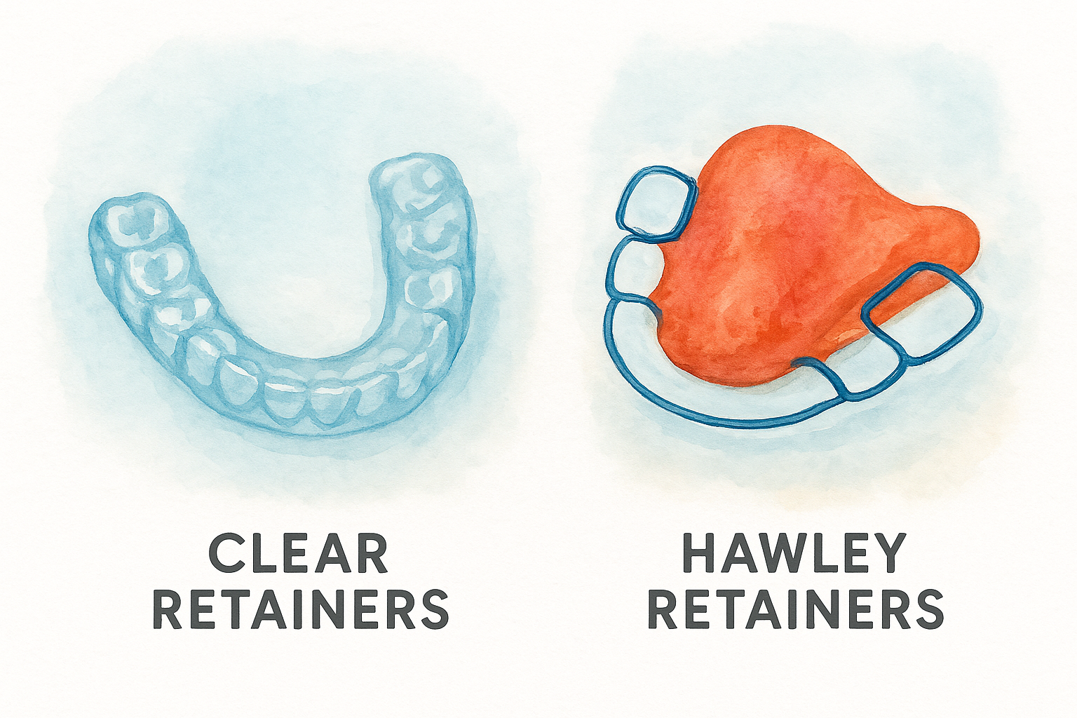 Clear retainers vs. Hawley retainers
