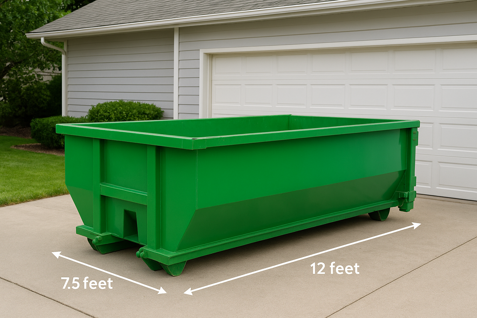 10 yard dumpster dimensions in feet