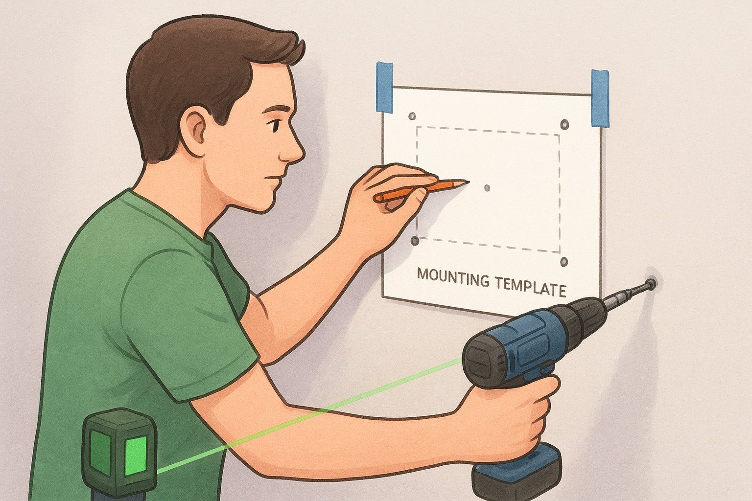 Mark and drill the bracket points