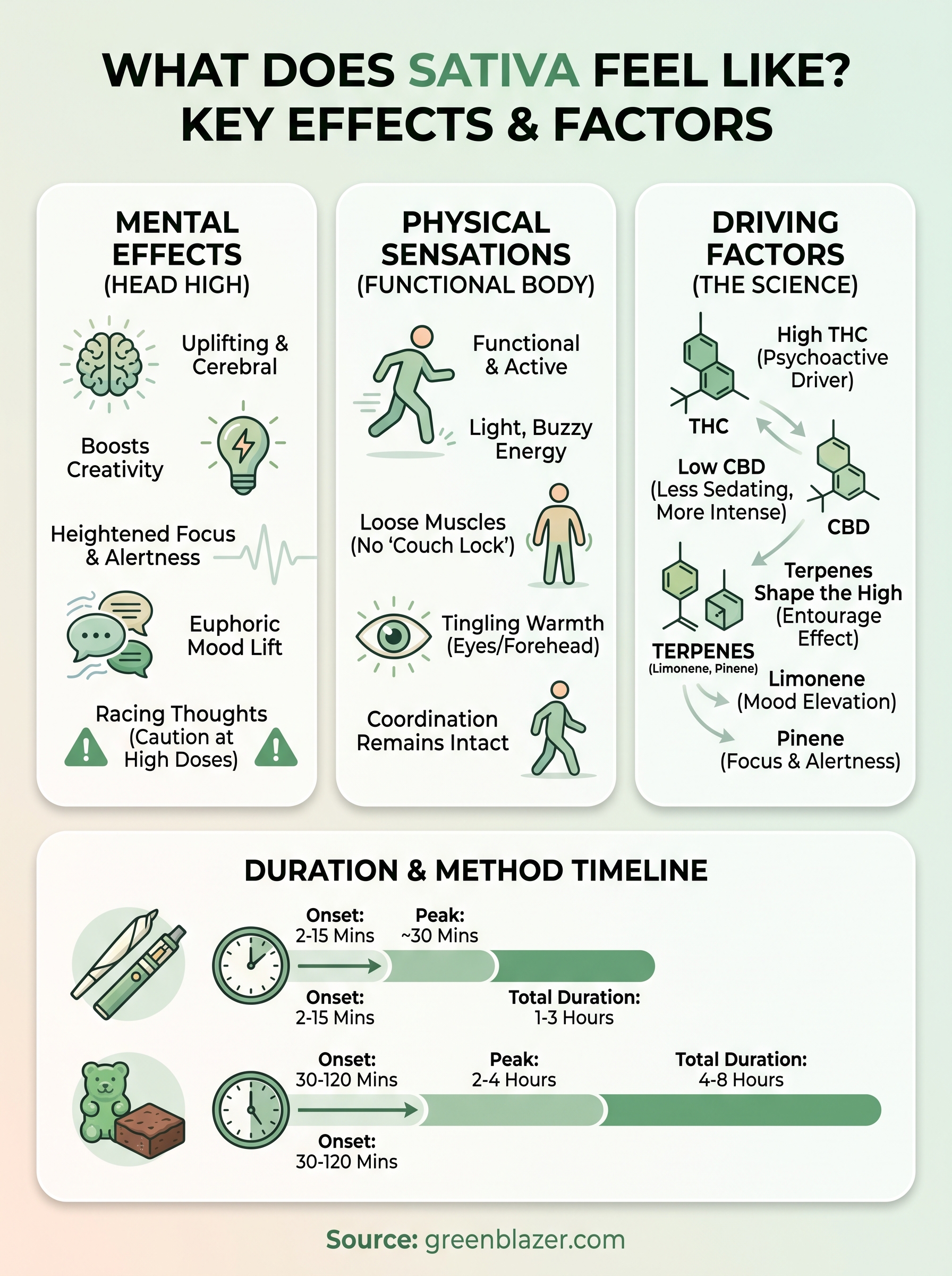 what does sativa feel like infographic