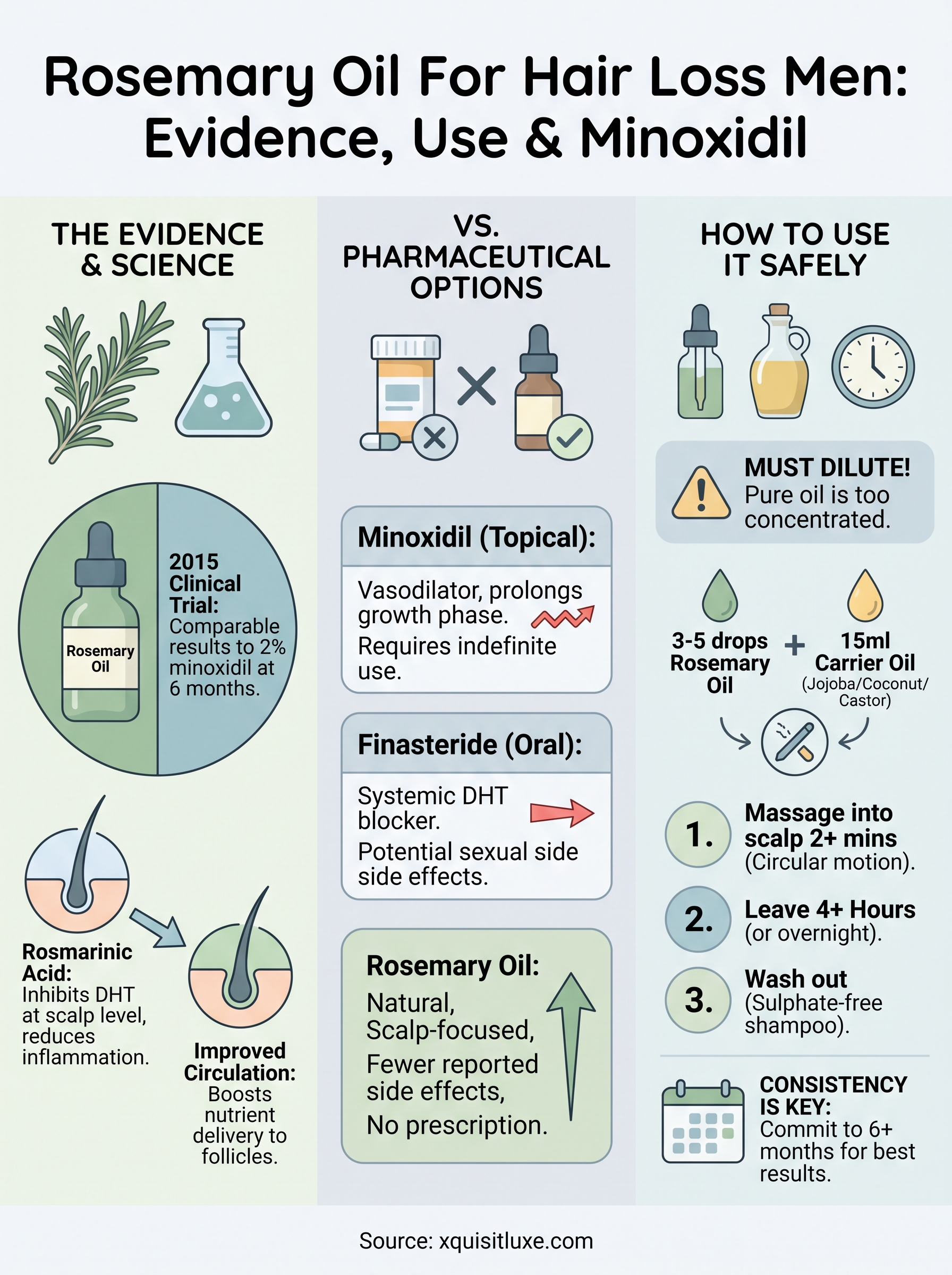 rosemary oil for hair loss men infographic