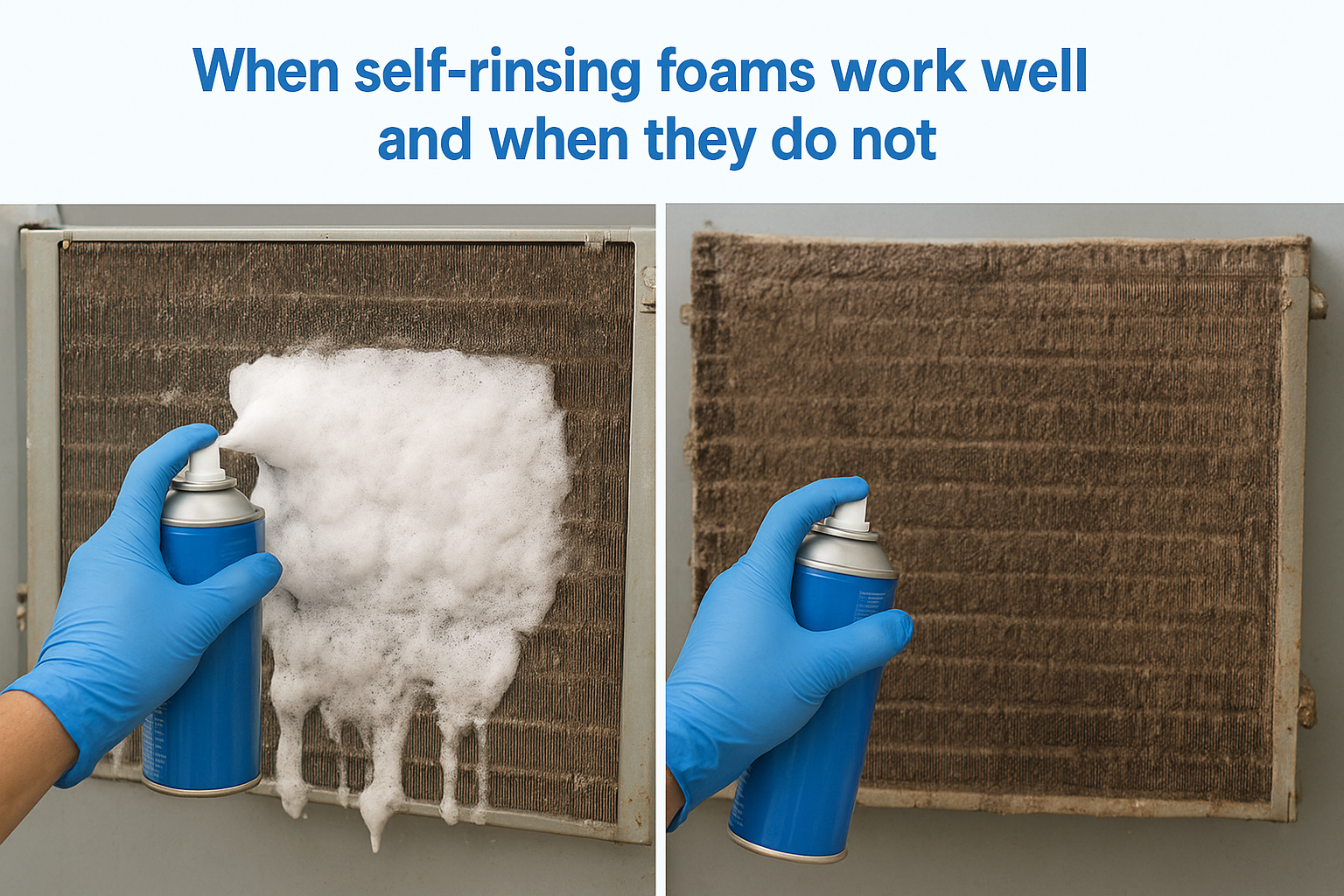 When self-rinsing foams work well and when they do not