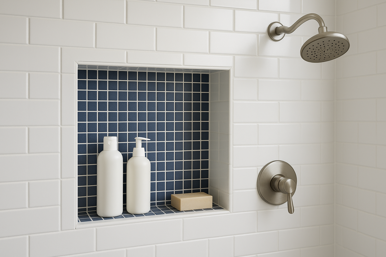 3. Shower niches and recessed bath shelves