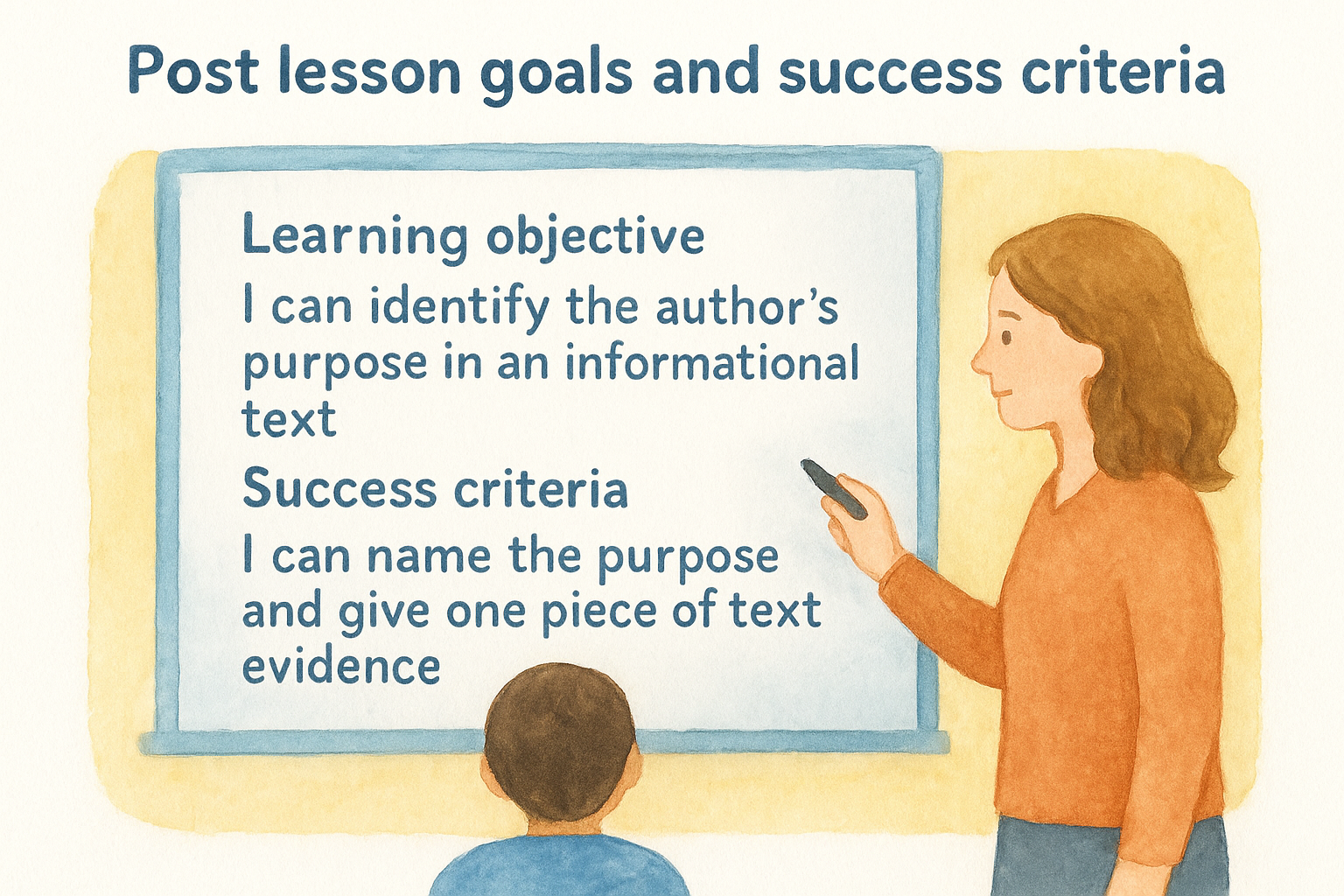 2. Post lesson goals and success criteria