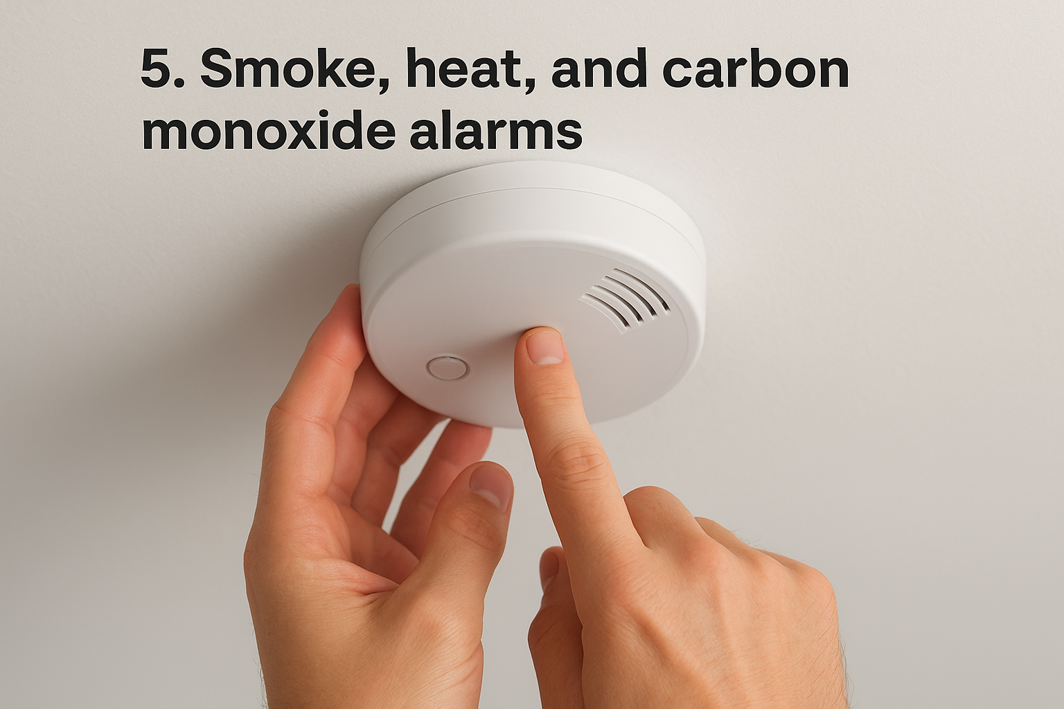 5. Smoke, heat, and carbon monoxide alarms