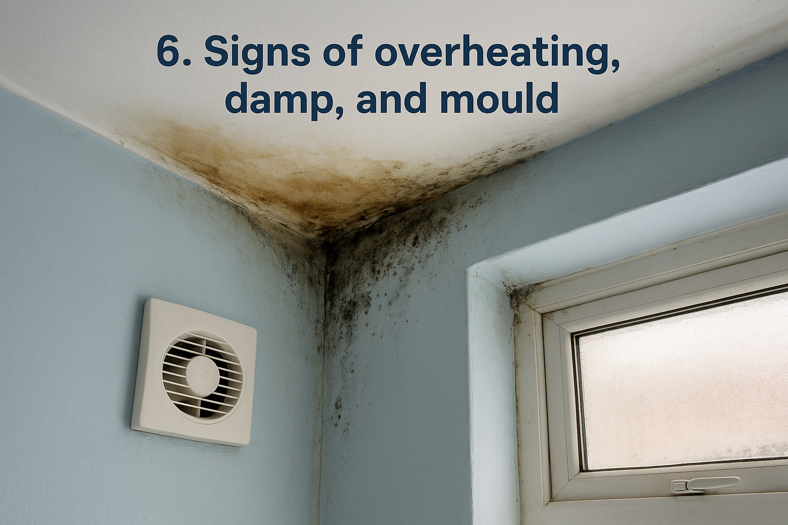 6. Signs of overheating, damp, and mould