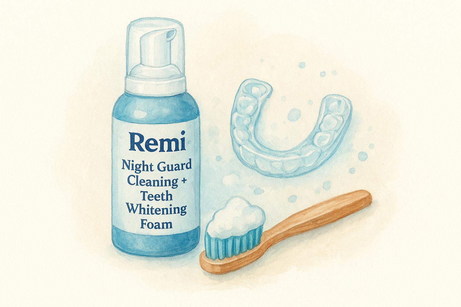 1. Remi Night Guard Cleaning + Teeth Whitening Foam