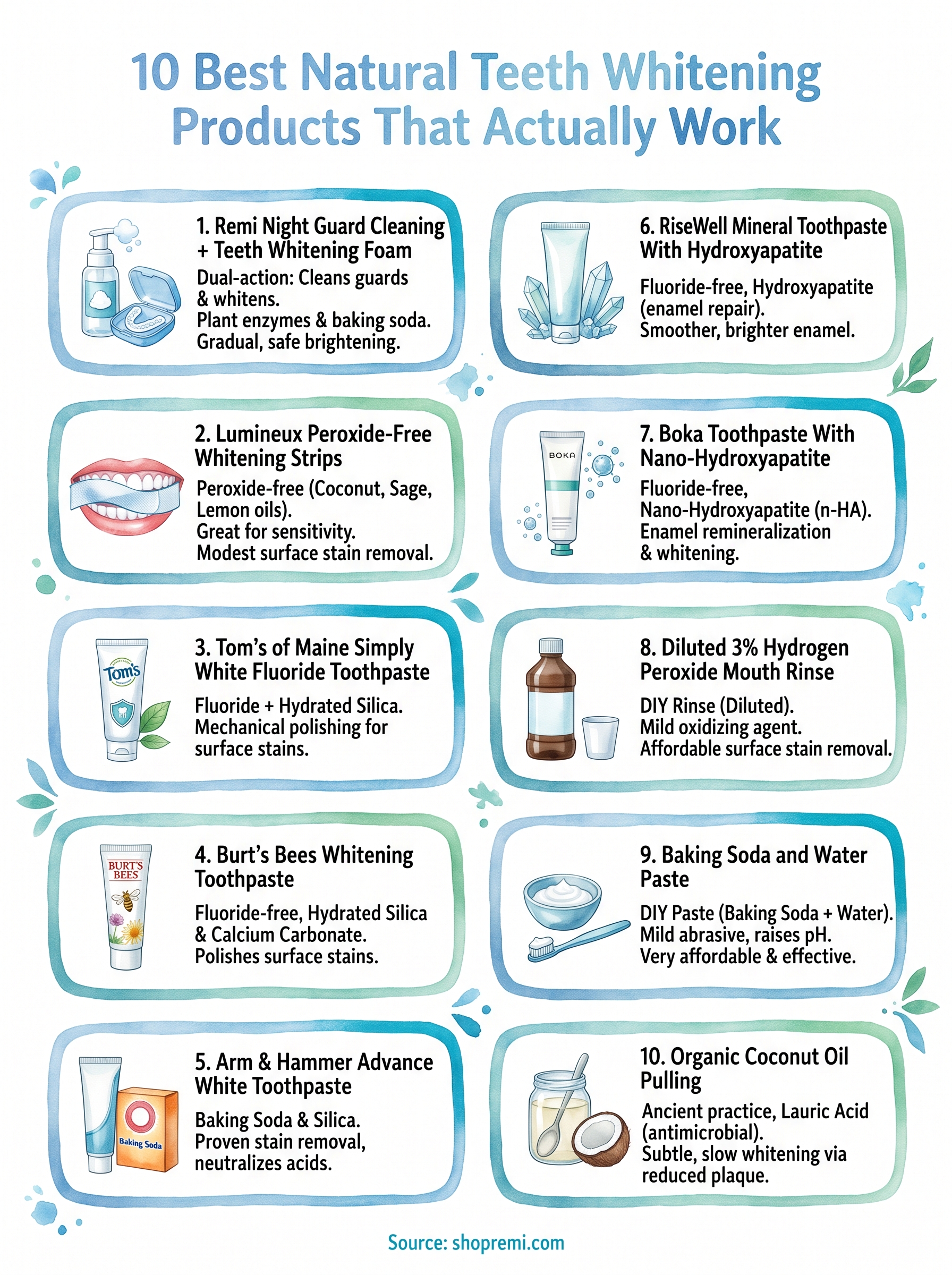 best natural teeth whitening products infographic