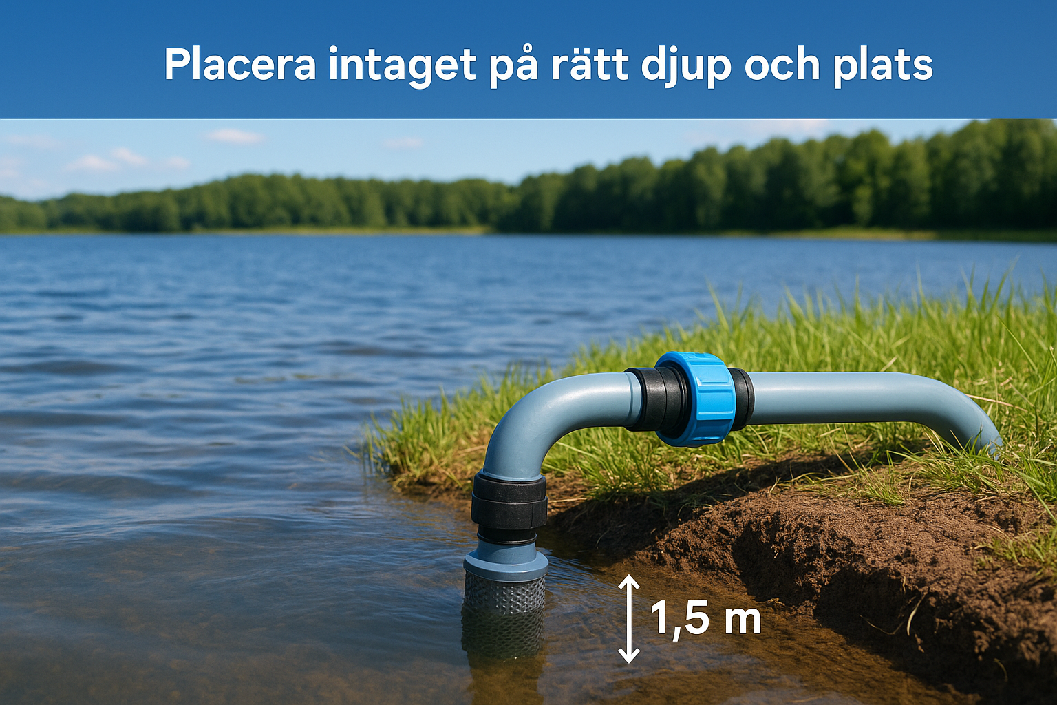 Placera intaget på rätt djup och plats