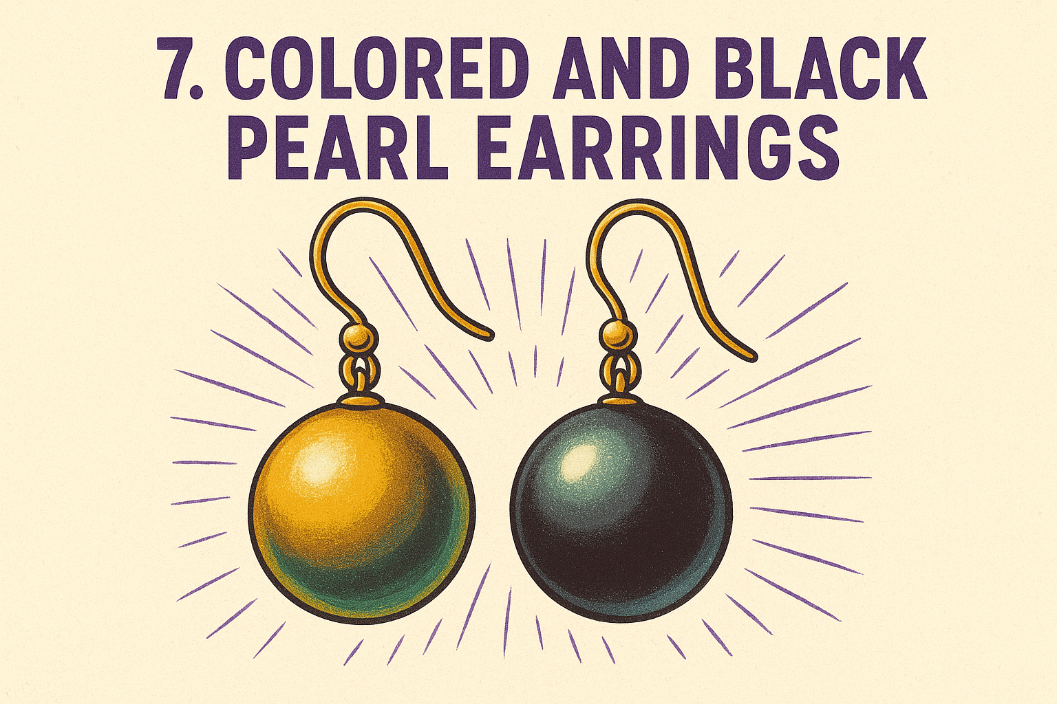 7. Colored and black pearl earrings