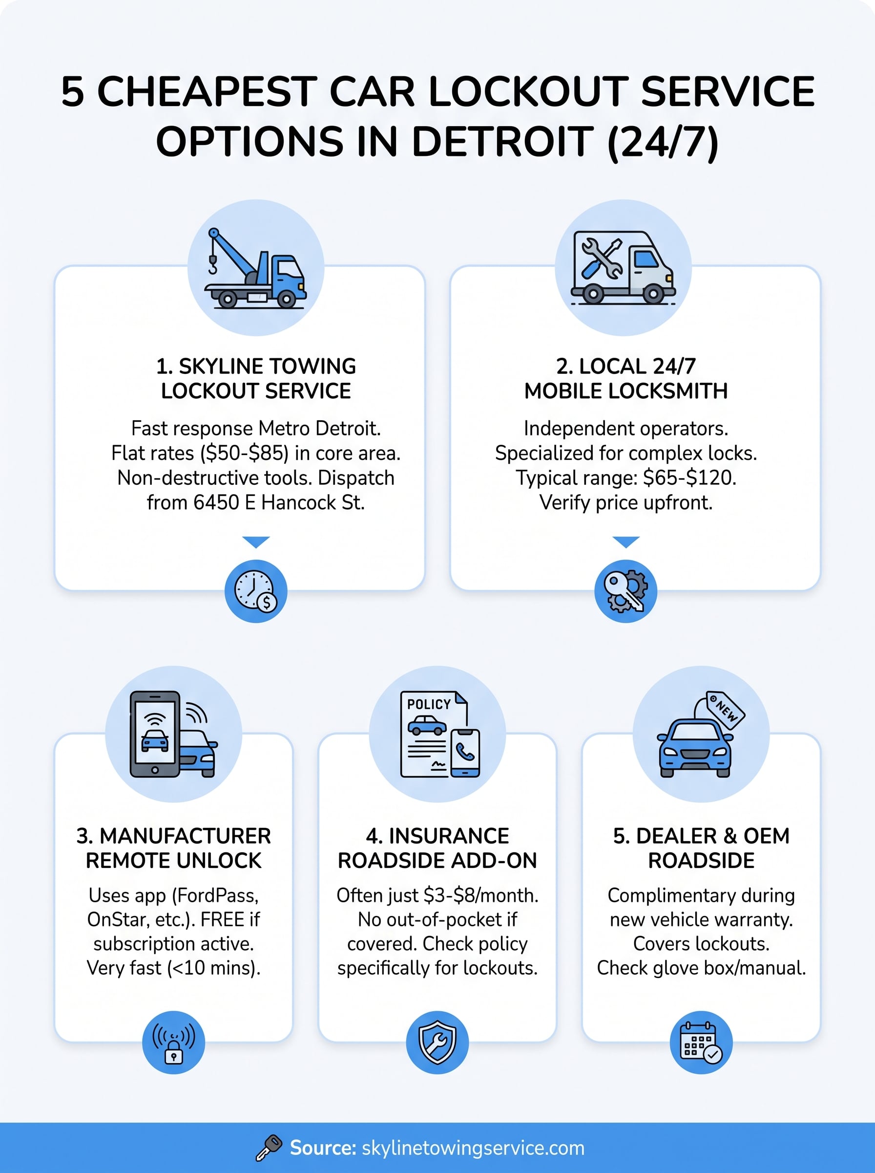 cheapest car lockout service infographic