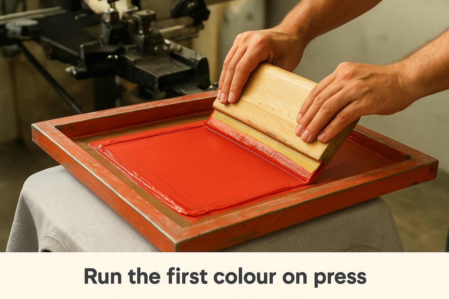 Run the first colour on press