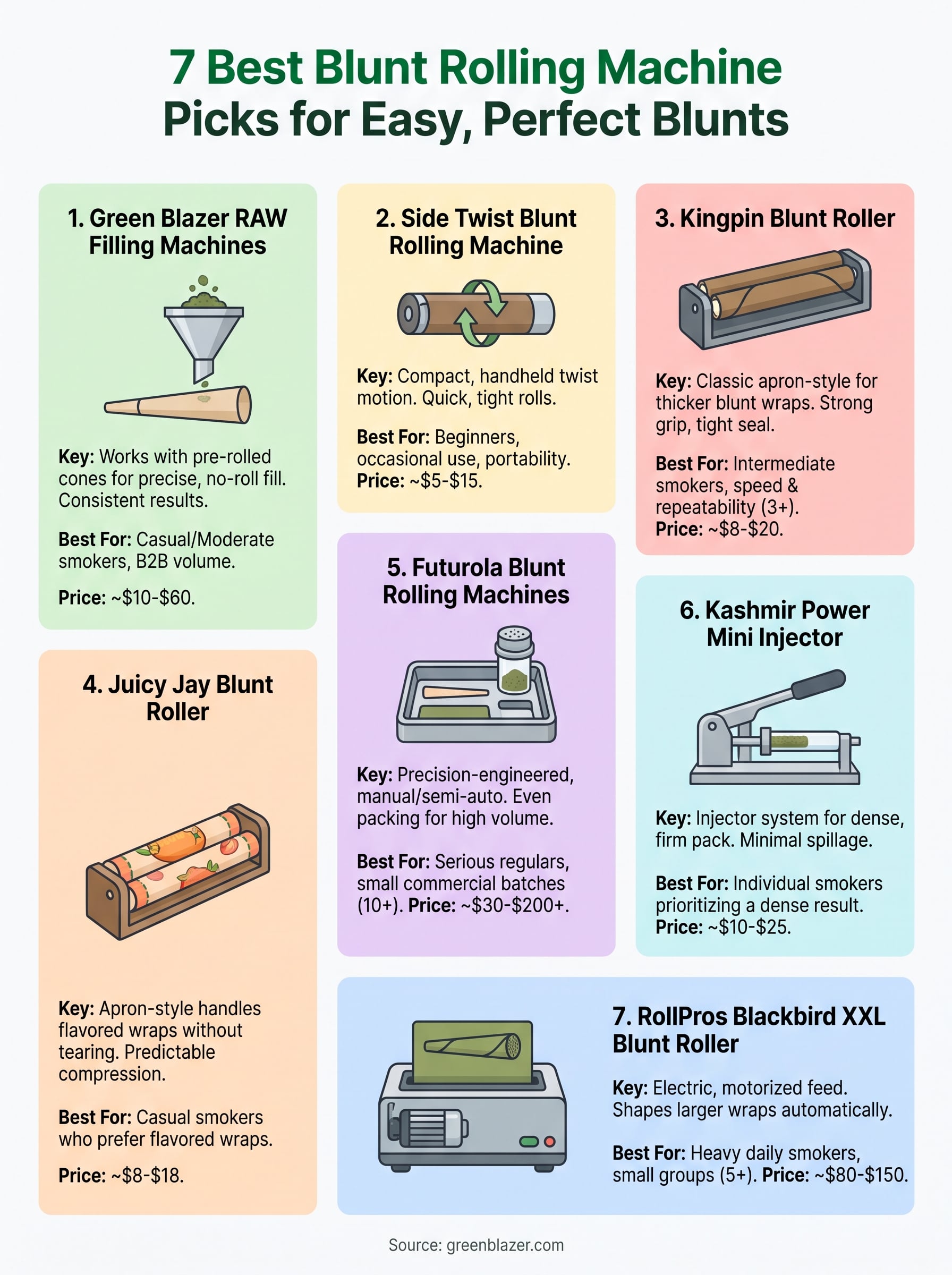best blunt rolling machine infographic