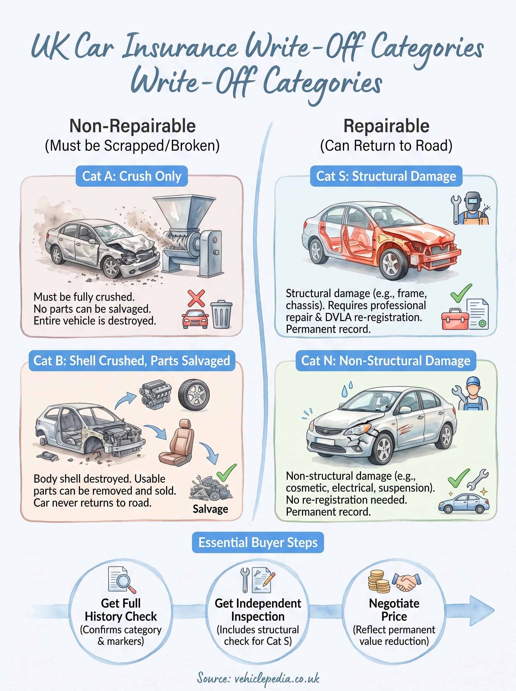 car insurance write off categories uk infographic
