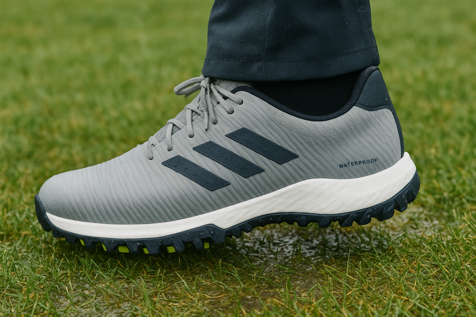 Check grip and stability on wet tees and slopes