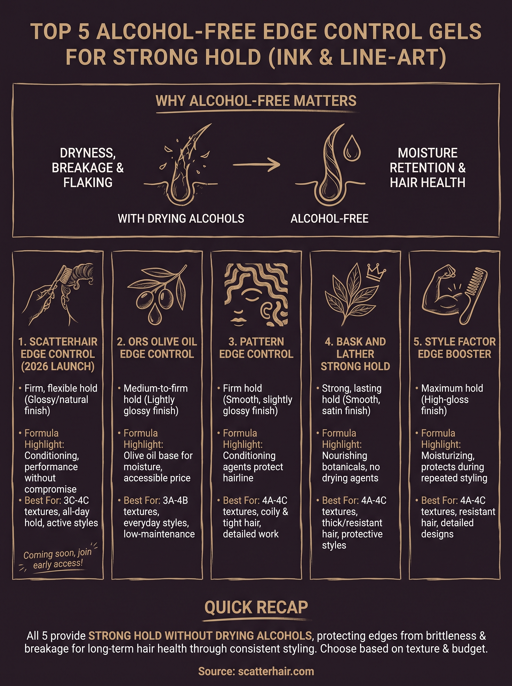 alcohol free edge control infographic