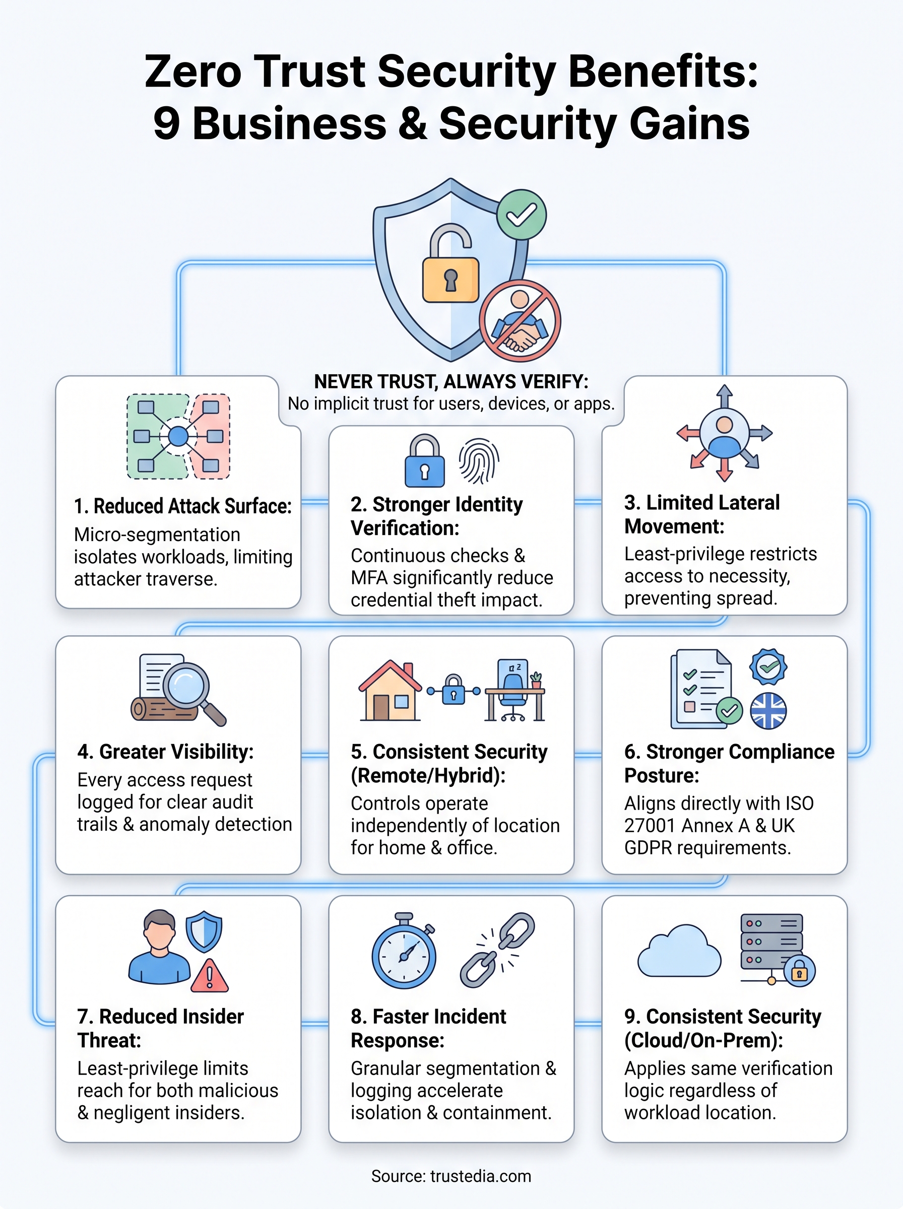 zero trust security benefits infographic