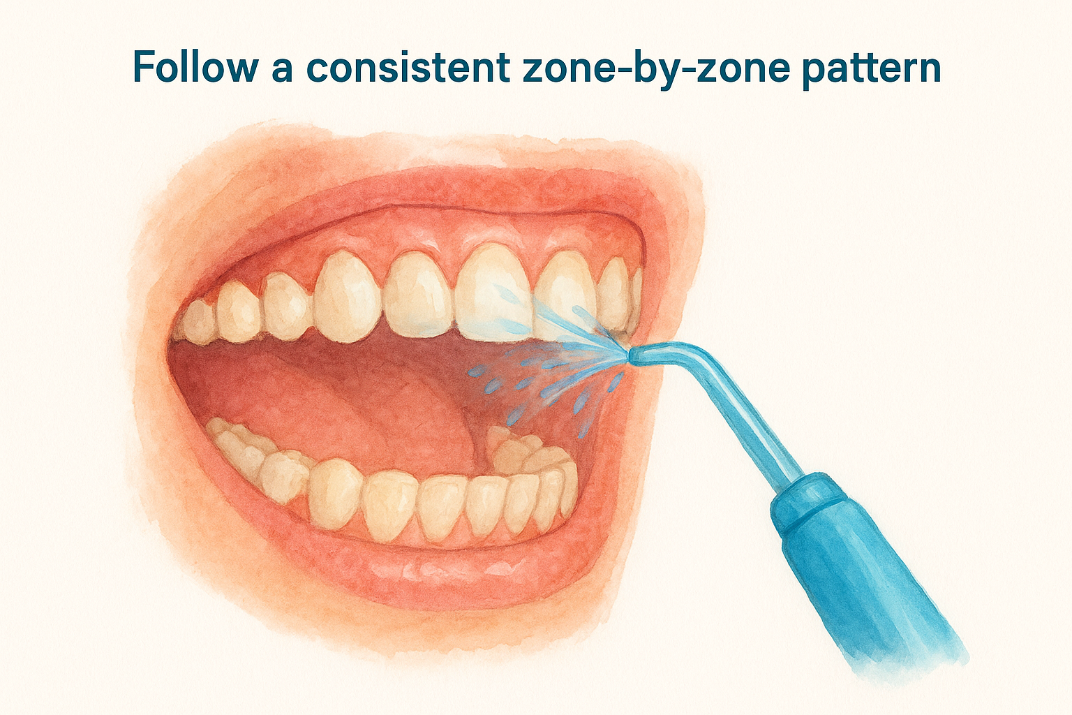 Follow a consistent zone-by-zone pattern