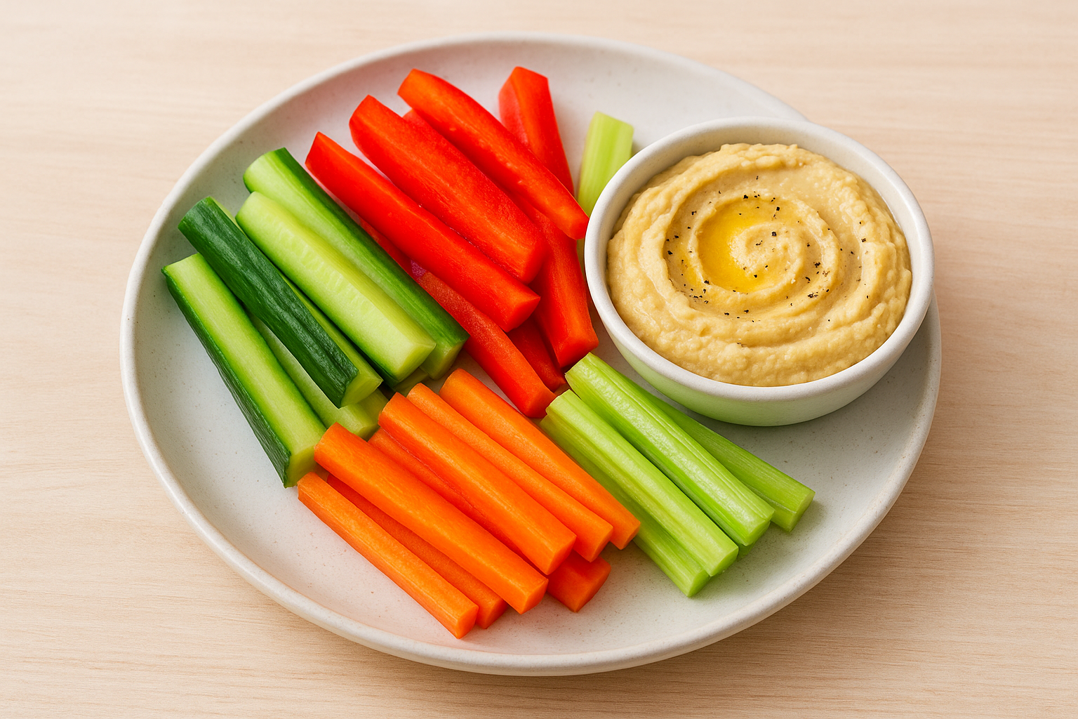 2. Veggie sticks with hummus