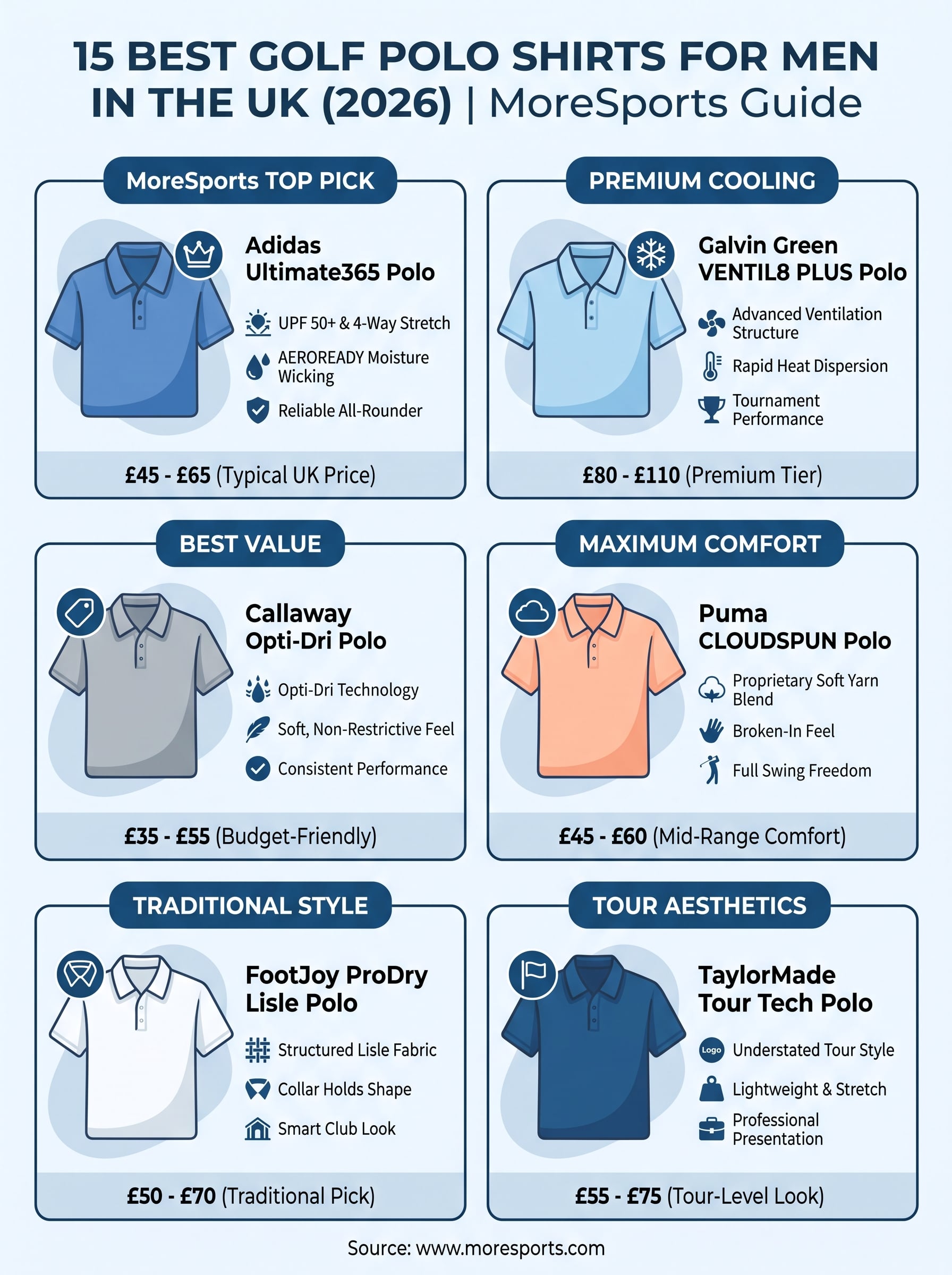 best golf polo shirts infographic