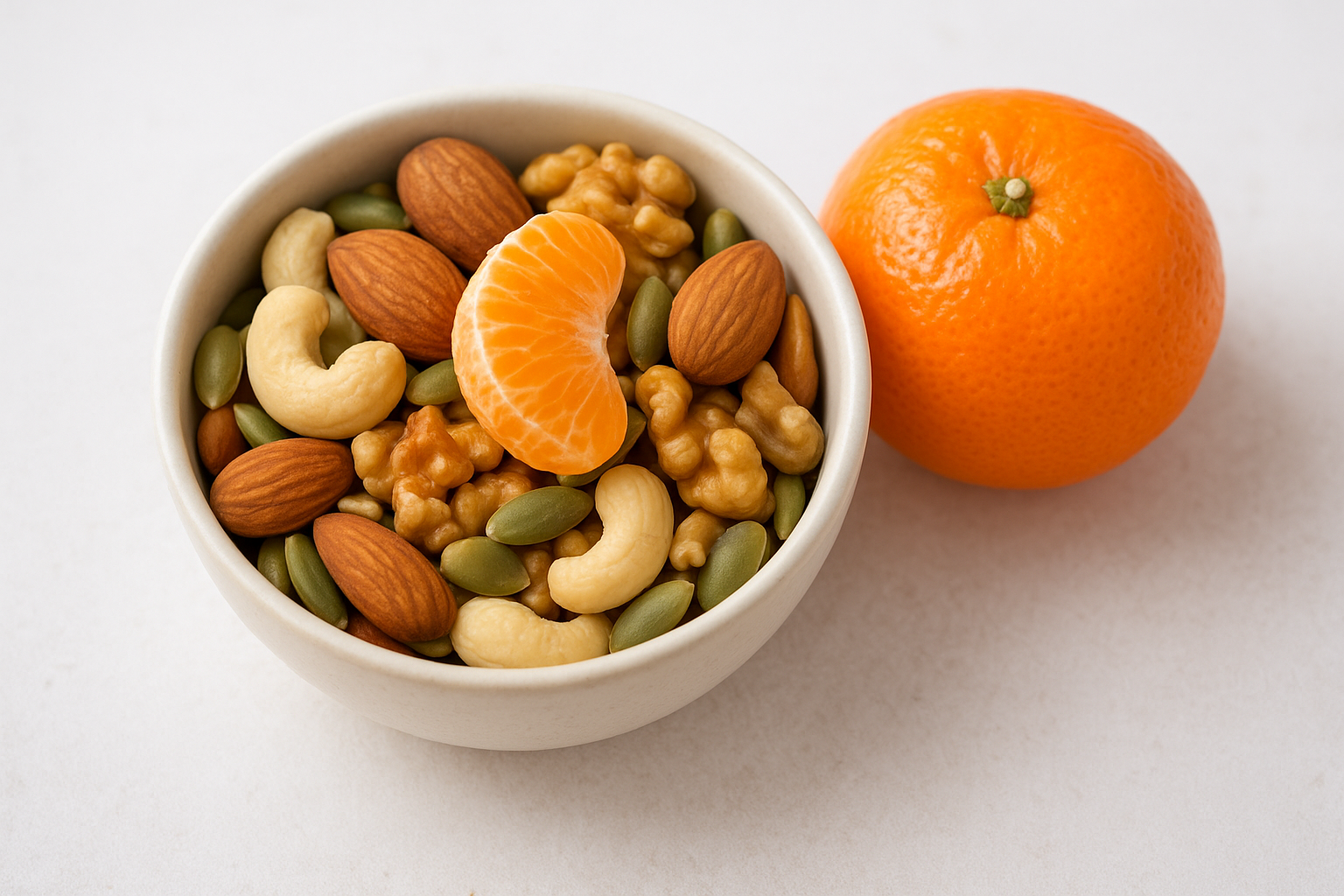 5. Nuts and seeds with a small piece of fruit