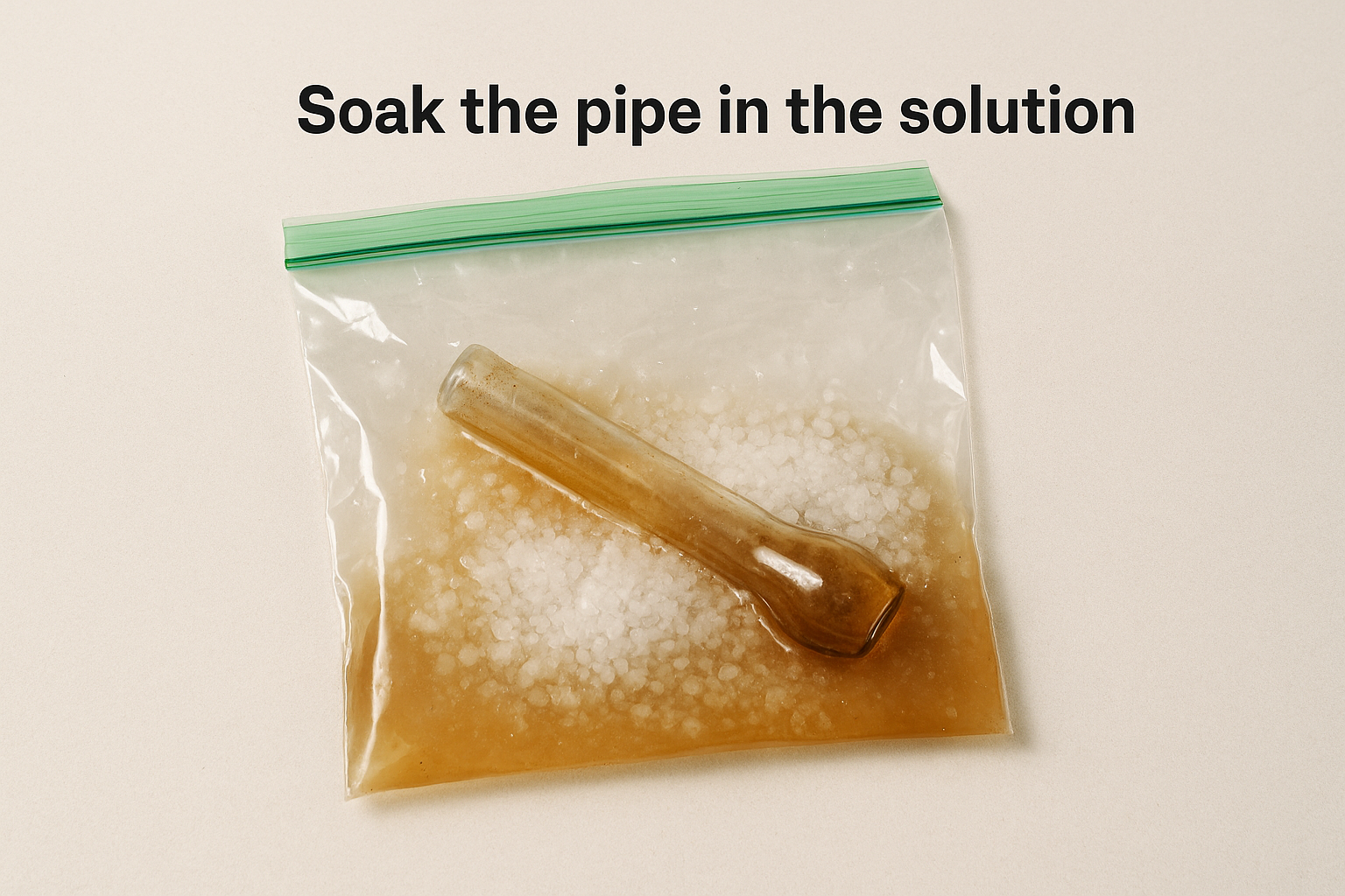 Soak the pipe in the solution