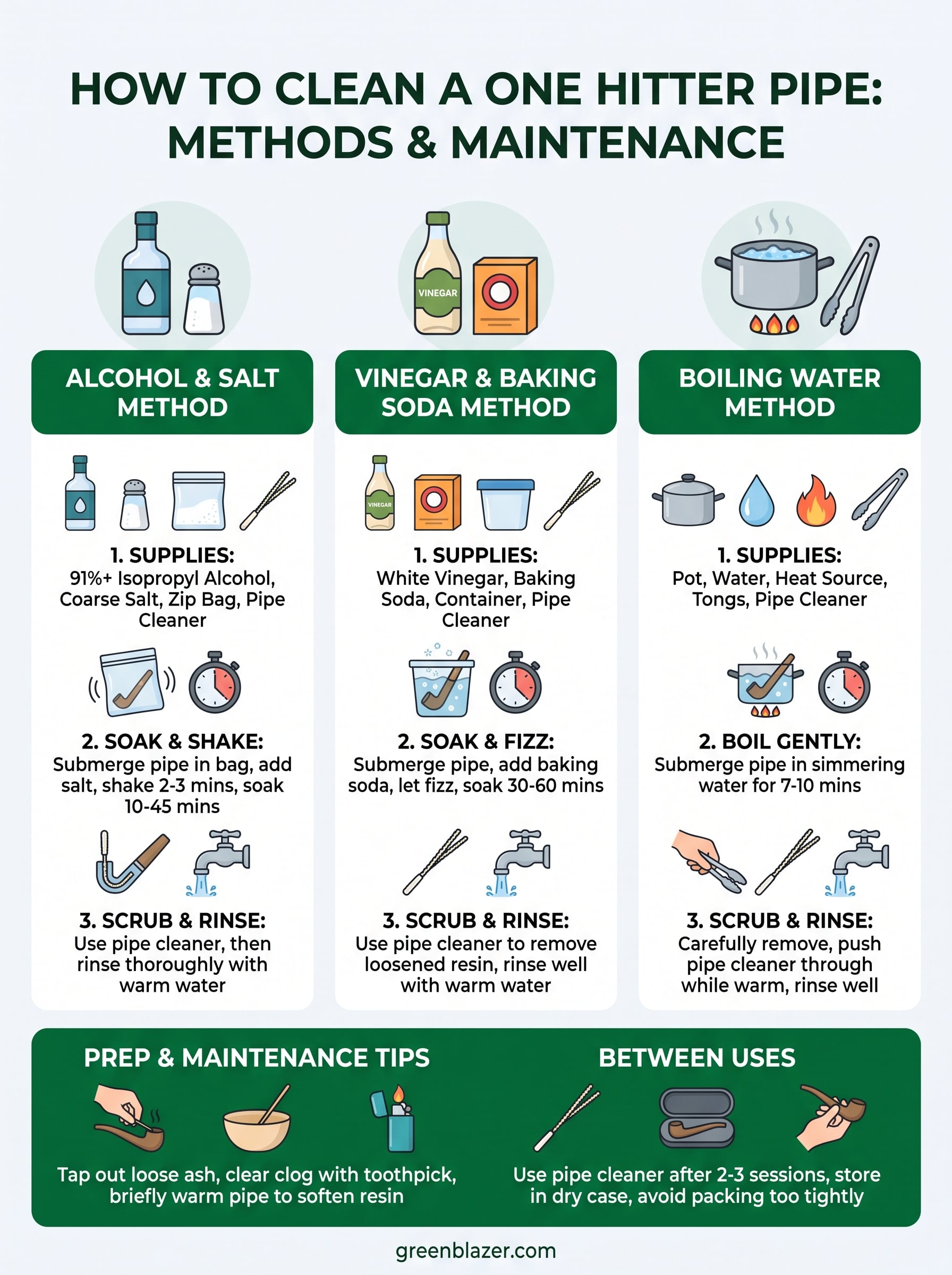 how to clean a one hitter pipe infographic