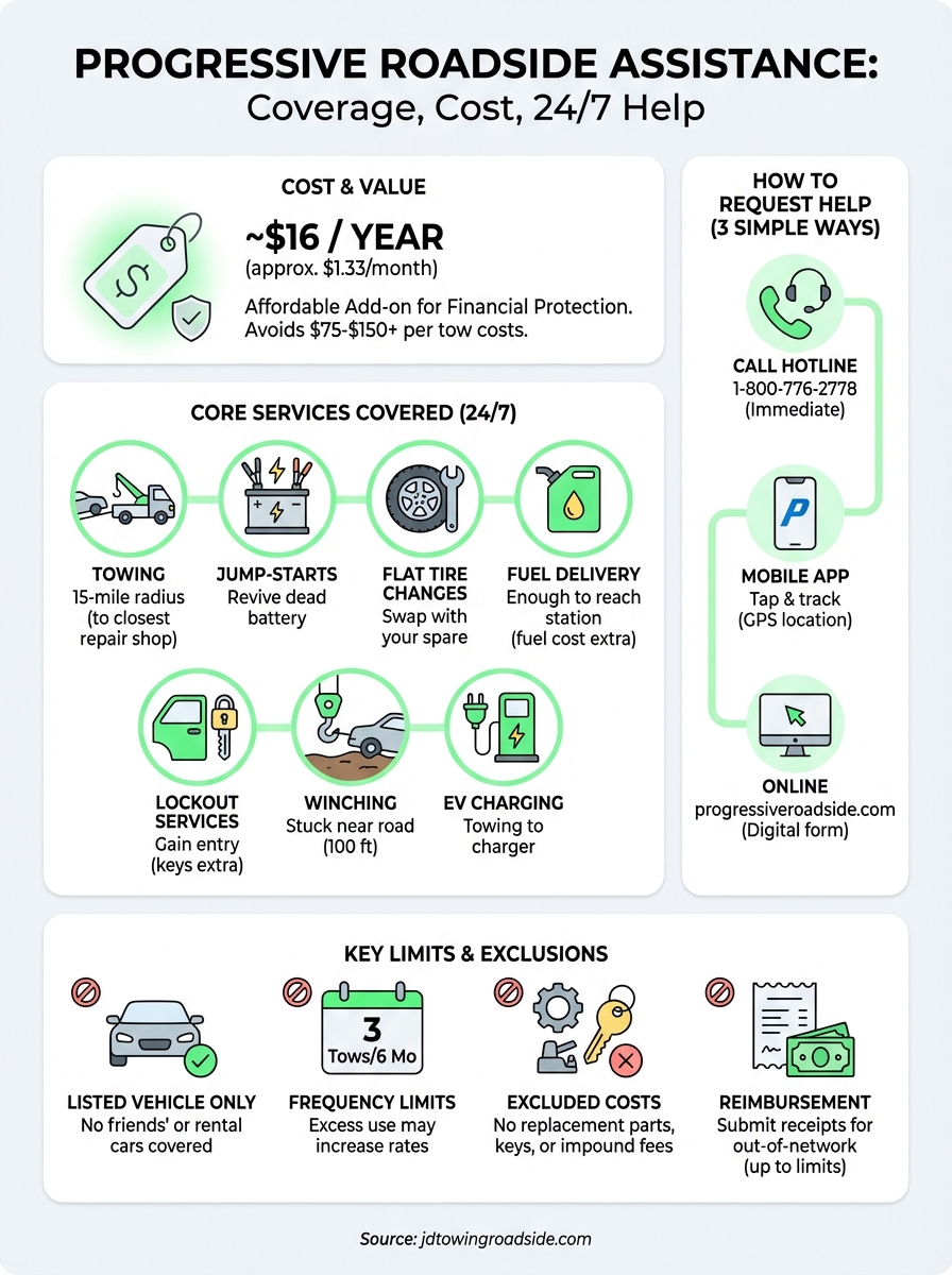 progressive roadside assistance infographic