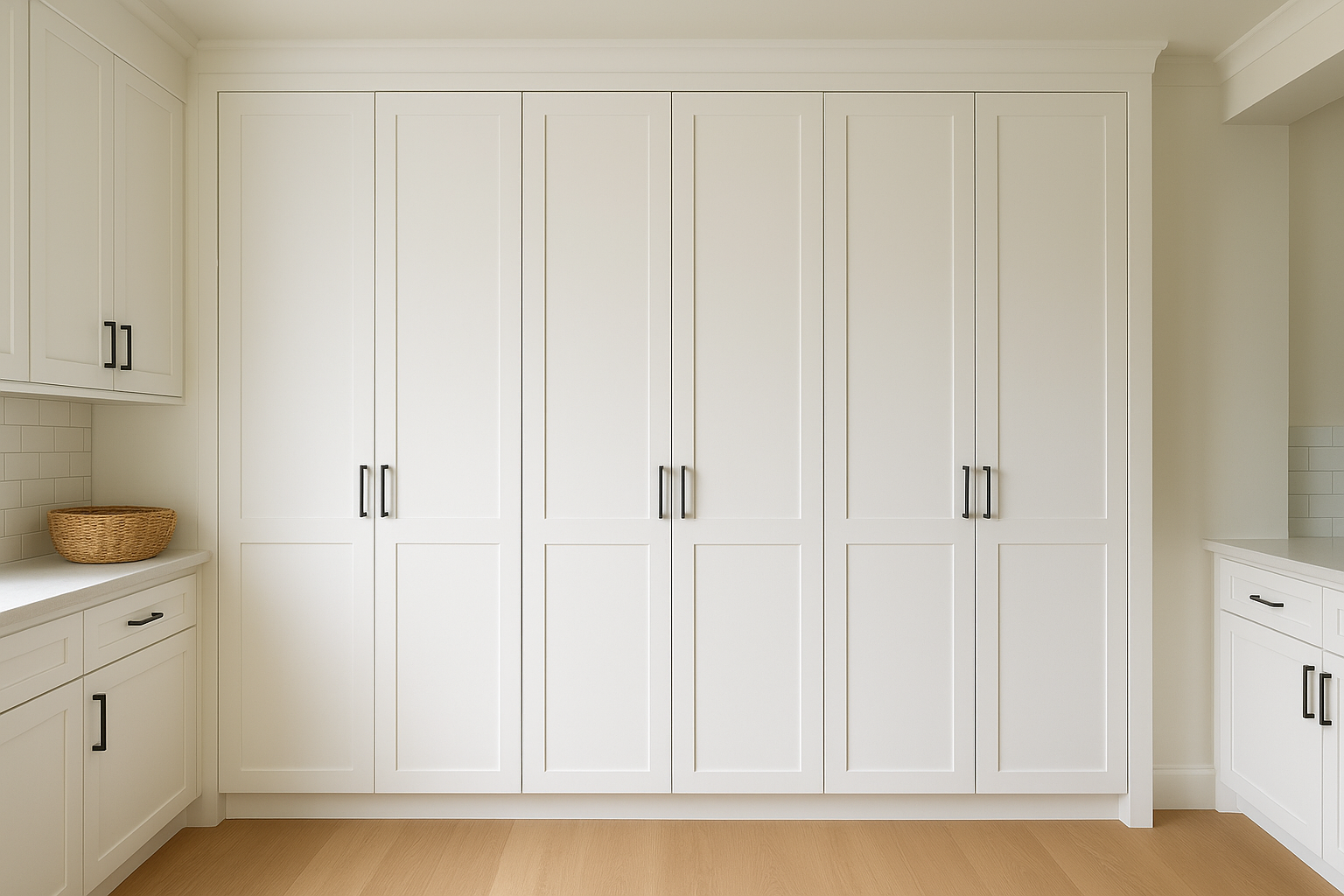 10. Pantry Wall With Tall Cabinet Doors