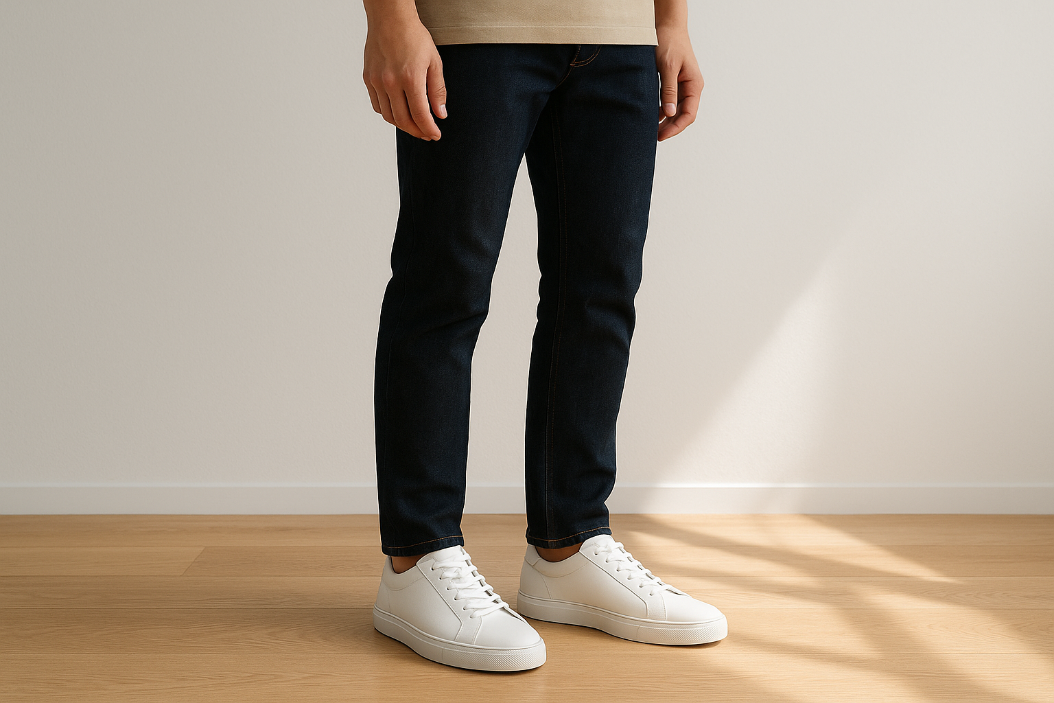 12. Minimal white leather sneakers